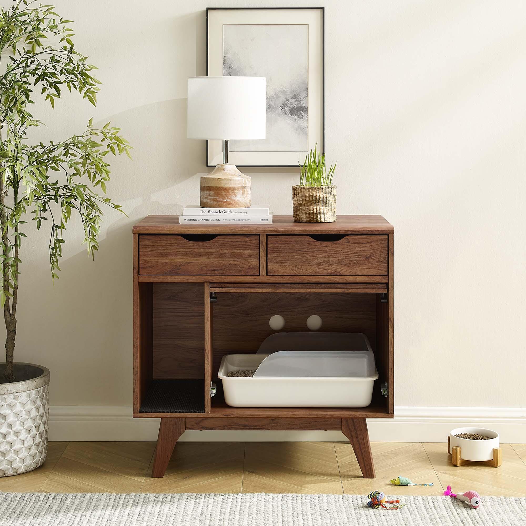 Modway Render 31" Accent Cabinet, Walnut, large