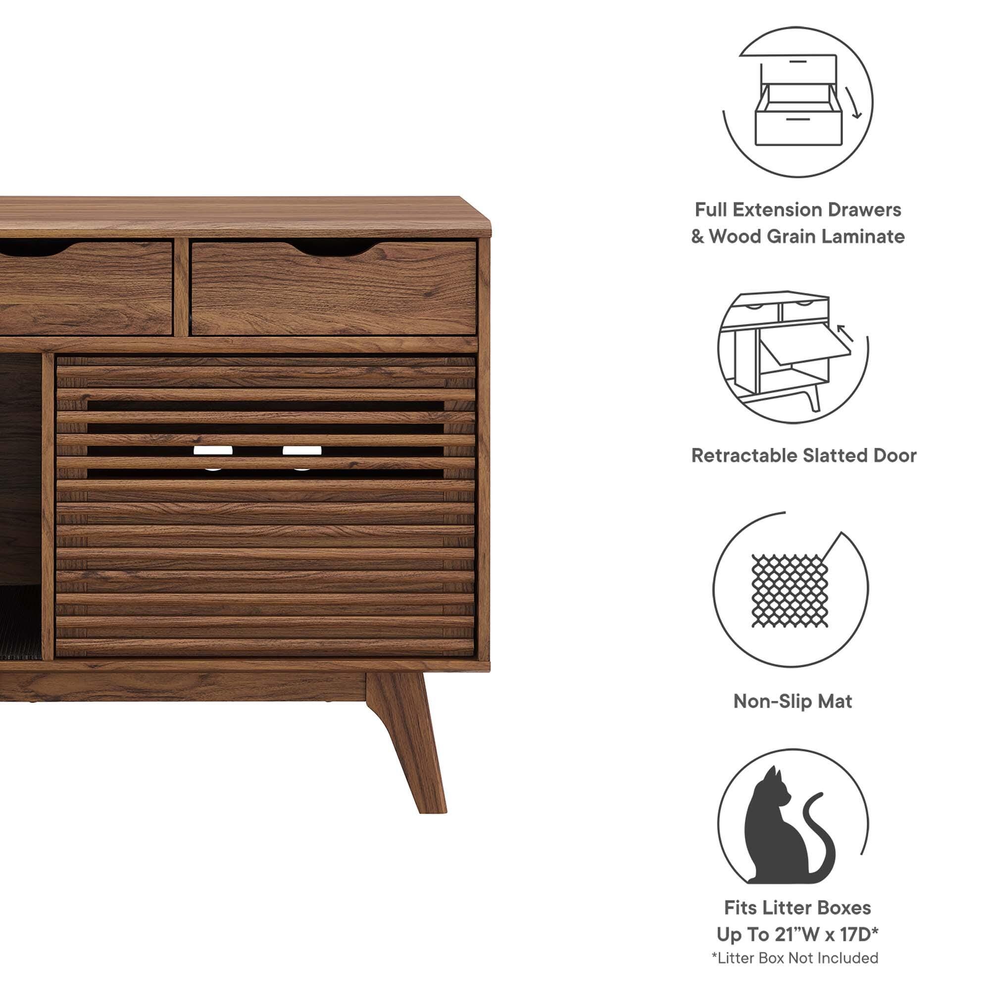 Modway Render 31" Accent Cabinet, Walnut, large