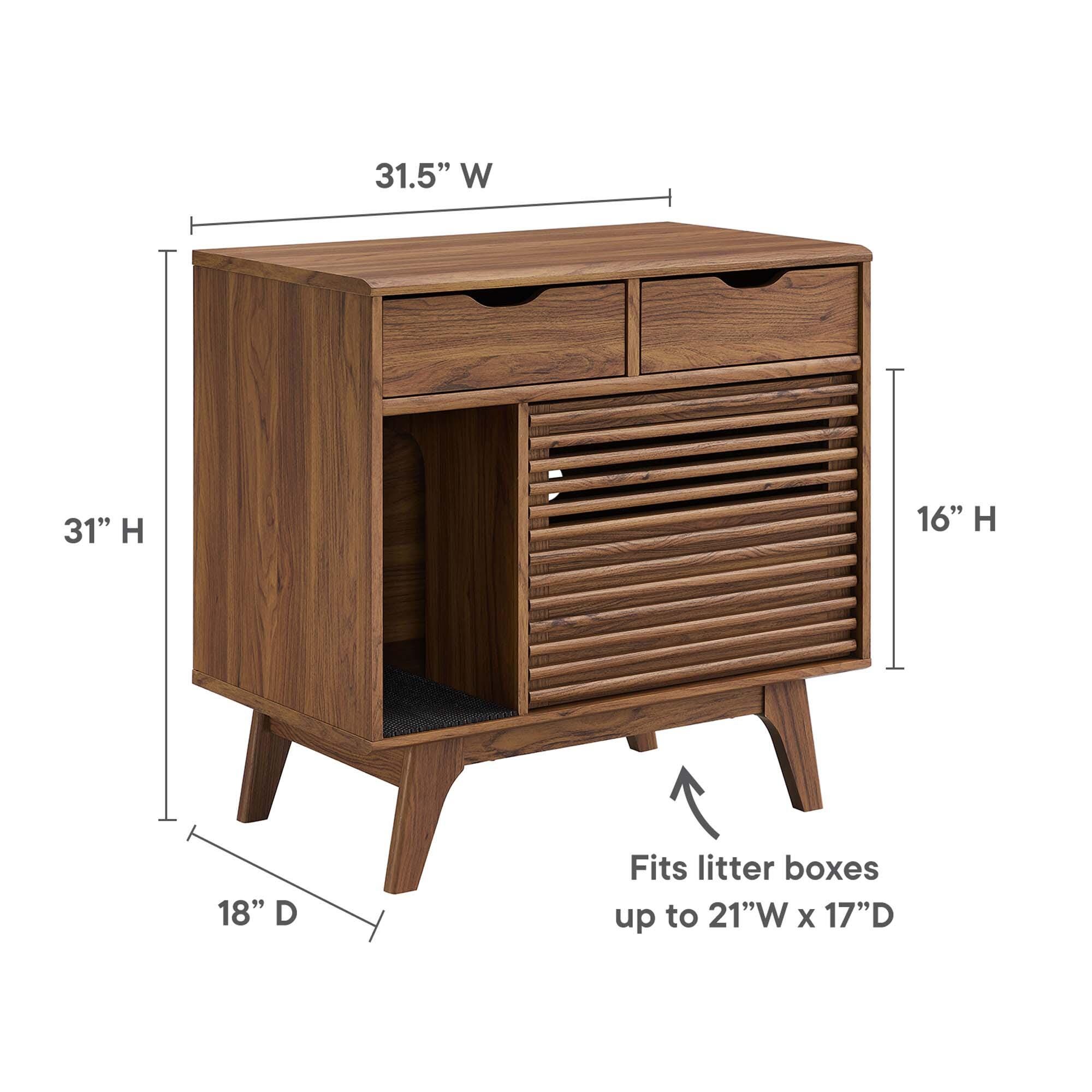 Modway Render 31" Accent Cabinet, Walnut, large