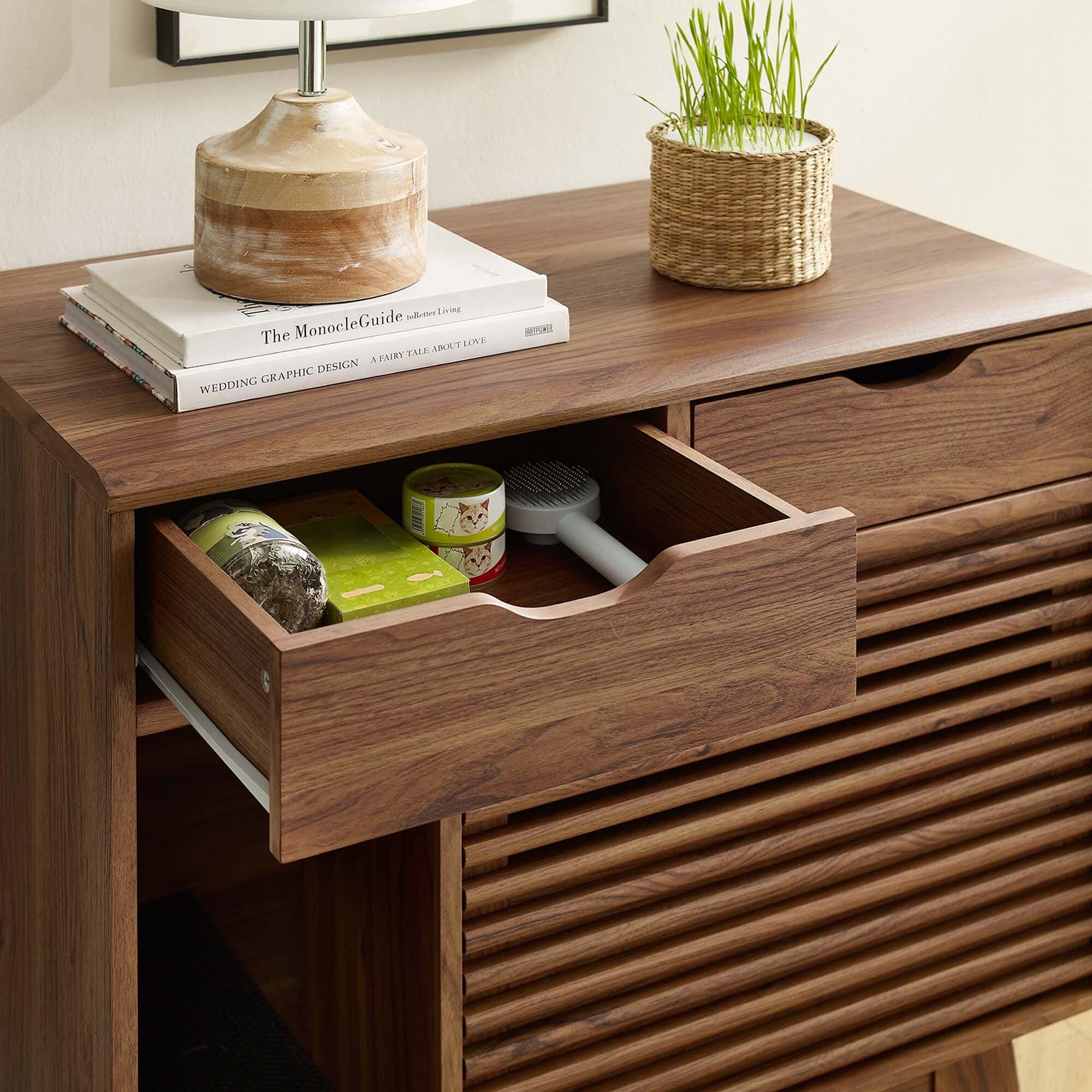 Modway Render 31" Accent Cabinet, Walnut, large