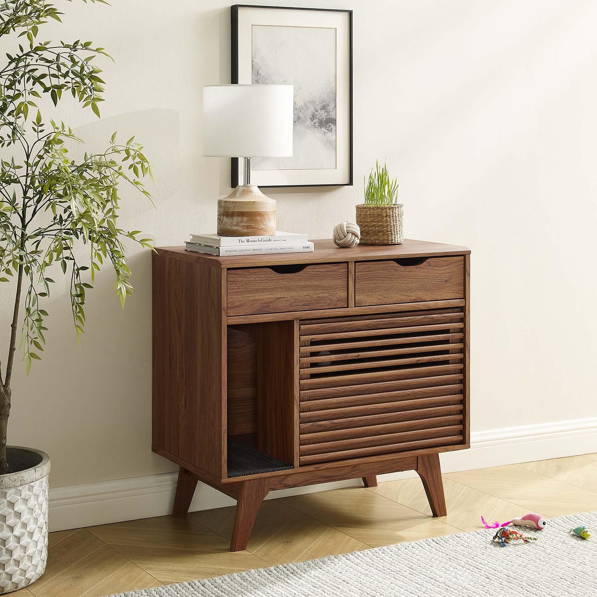 Modway Render 31" Accent Cabinet, Walnut, large