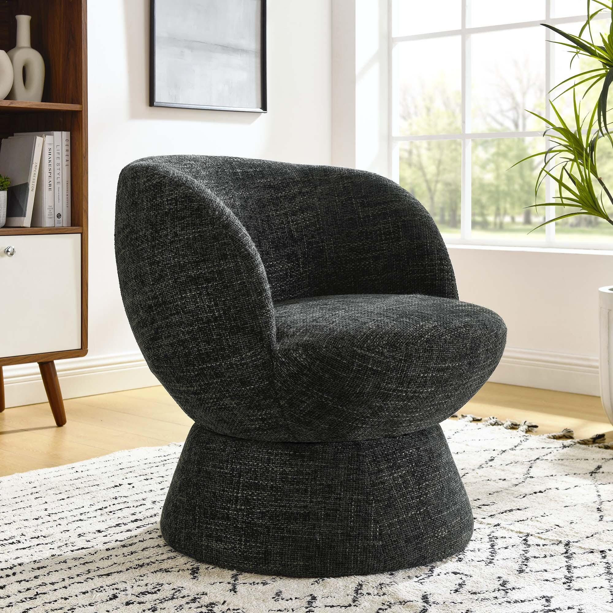 Modway Vesta Swivel Accent Chair, Carbon Black, rollover