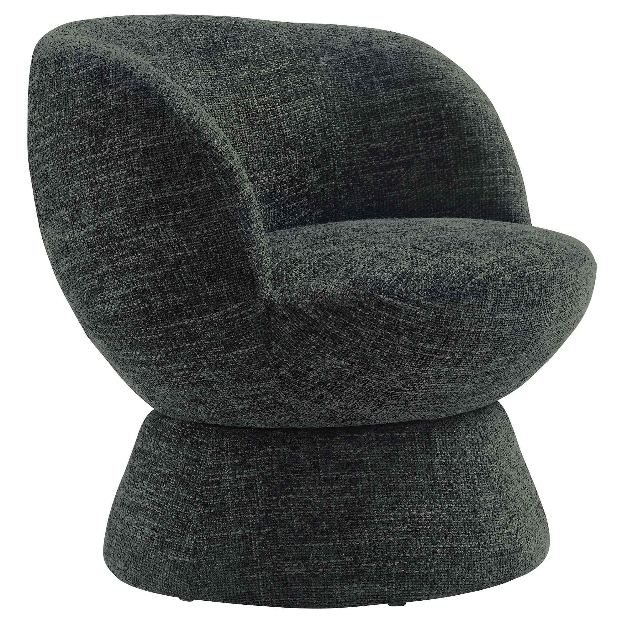 Modway Vesta Swivel Accent Chair, Carbon Black, large