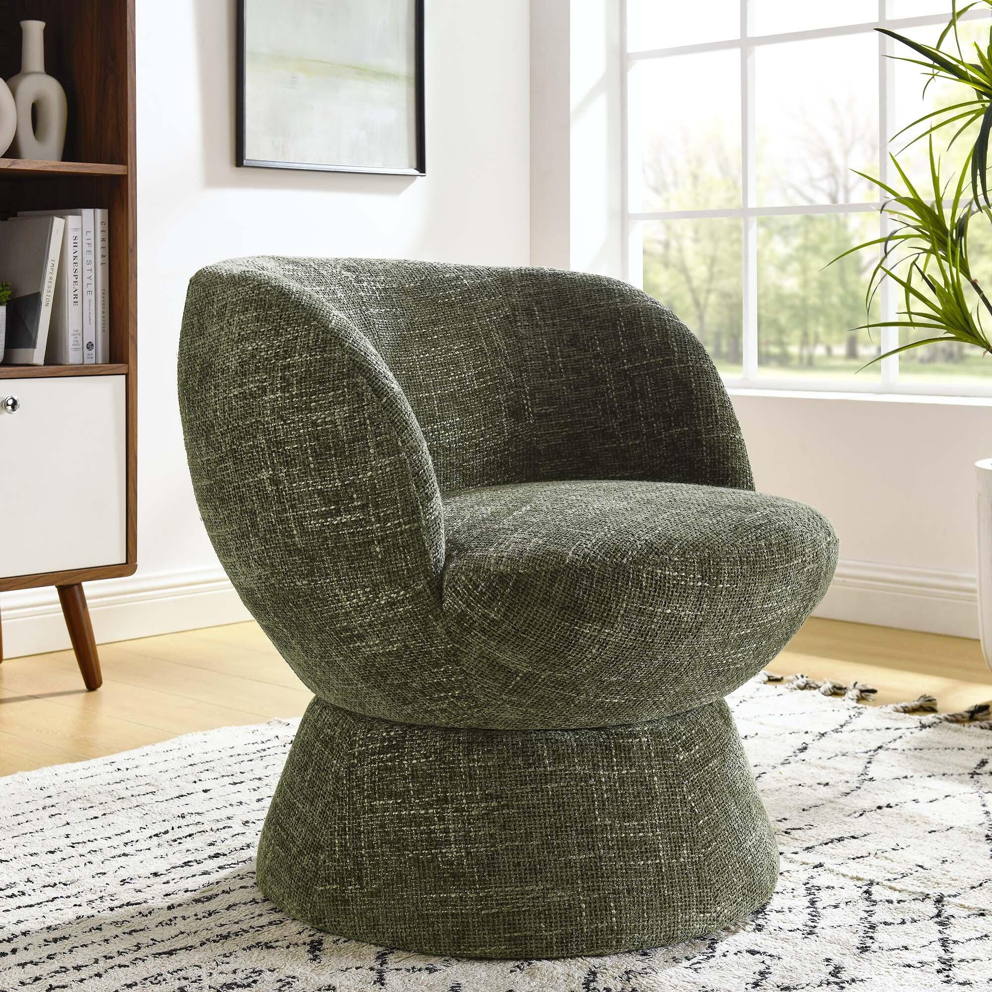 Modway Vesta Swivel Accent Chair, Basil, rollover