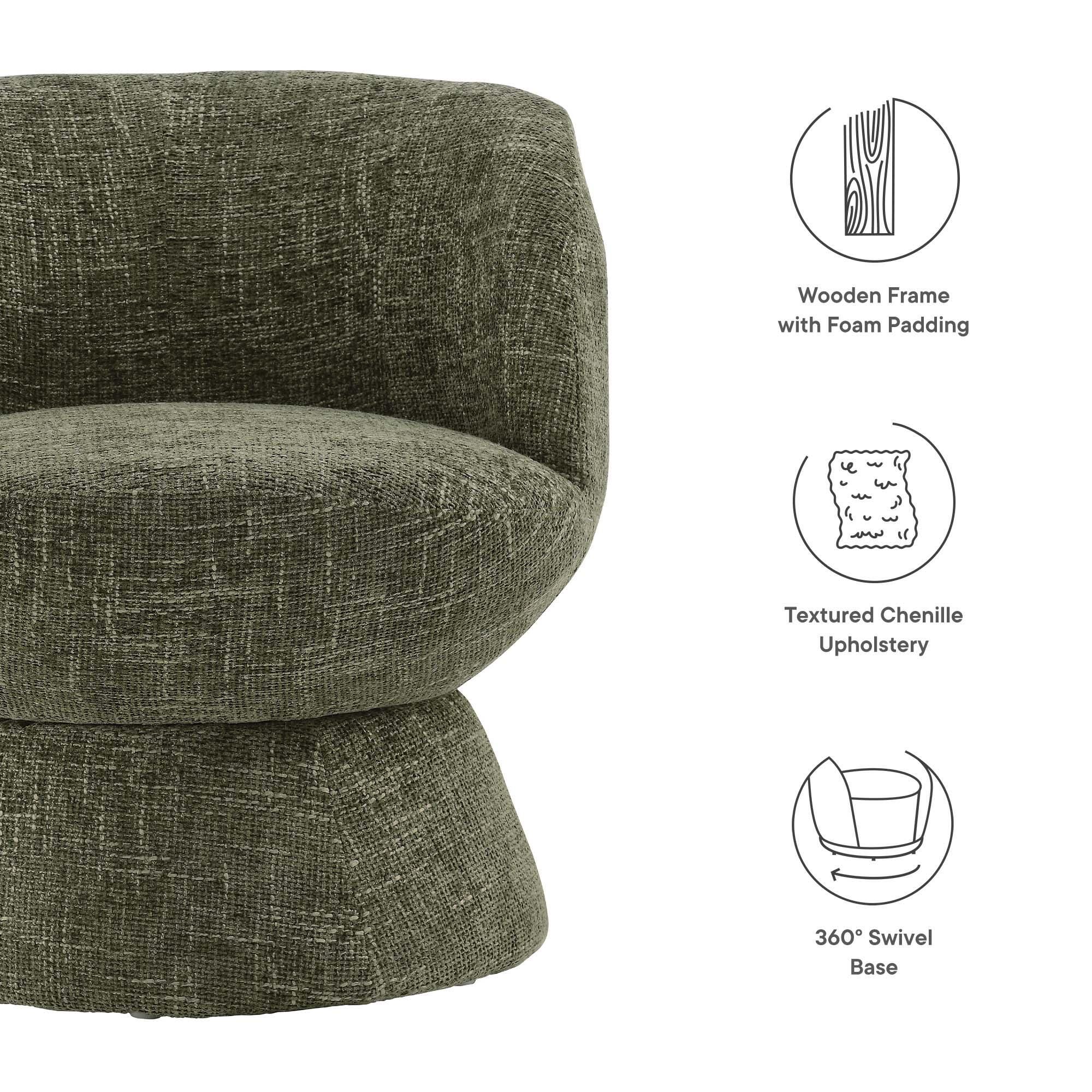 Modway Vesta Swivel Accent Chair, Basil, large
