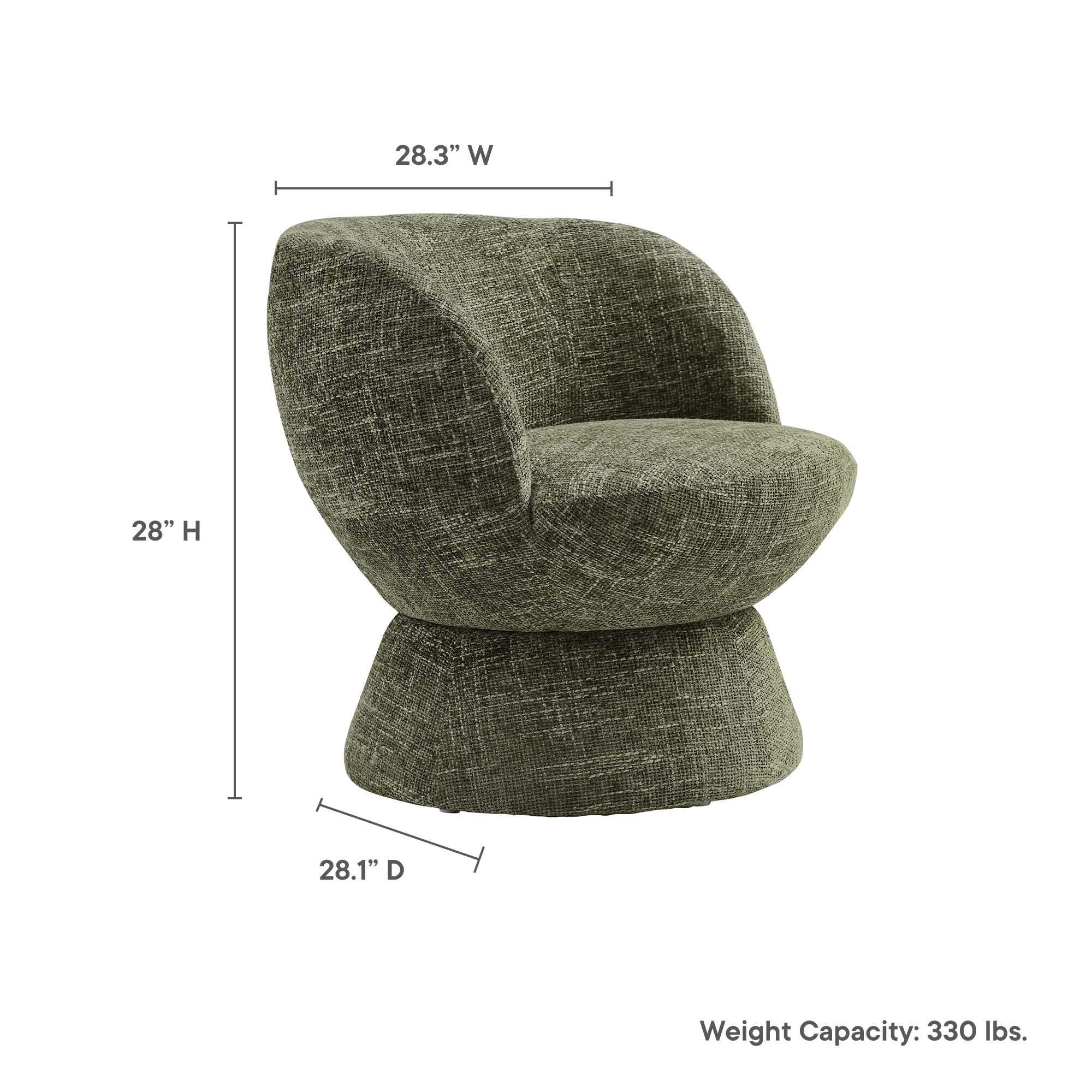 Modway Vesta Swivel Accent Chair, Basil, large