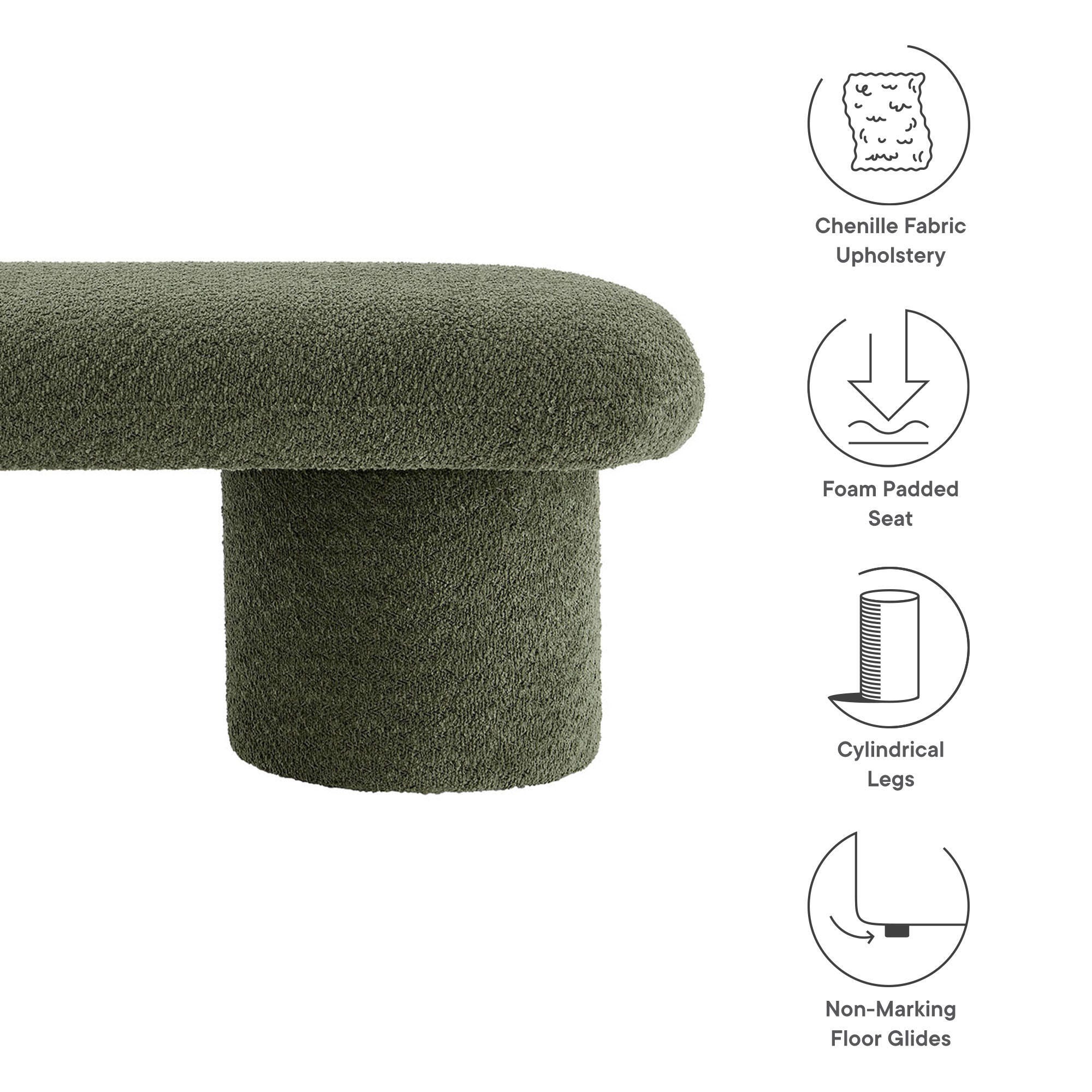 Modway Orla Bench, Sage, large