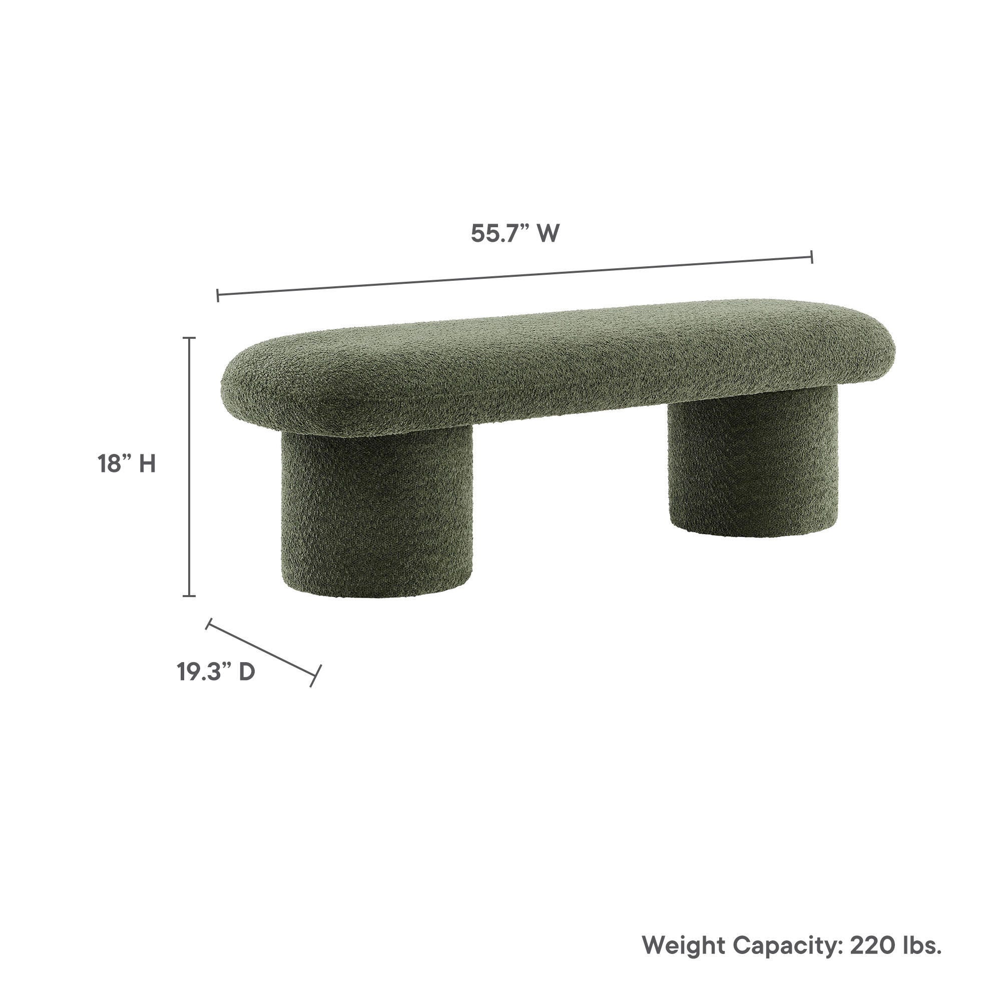 Modway Orla Bench, Sage, large