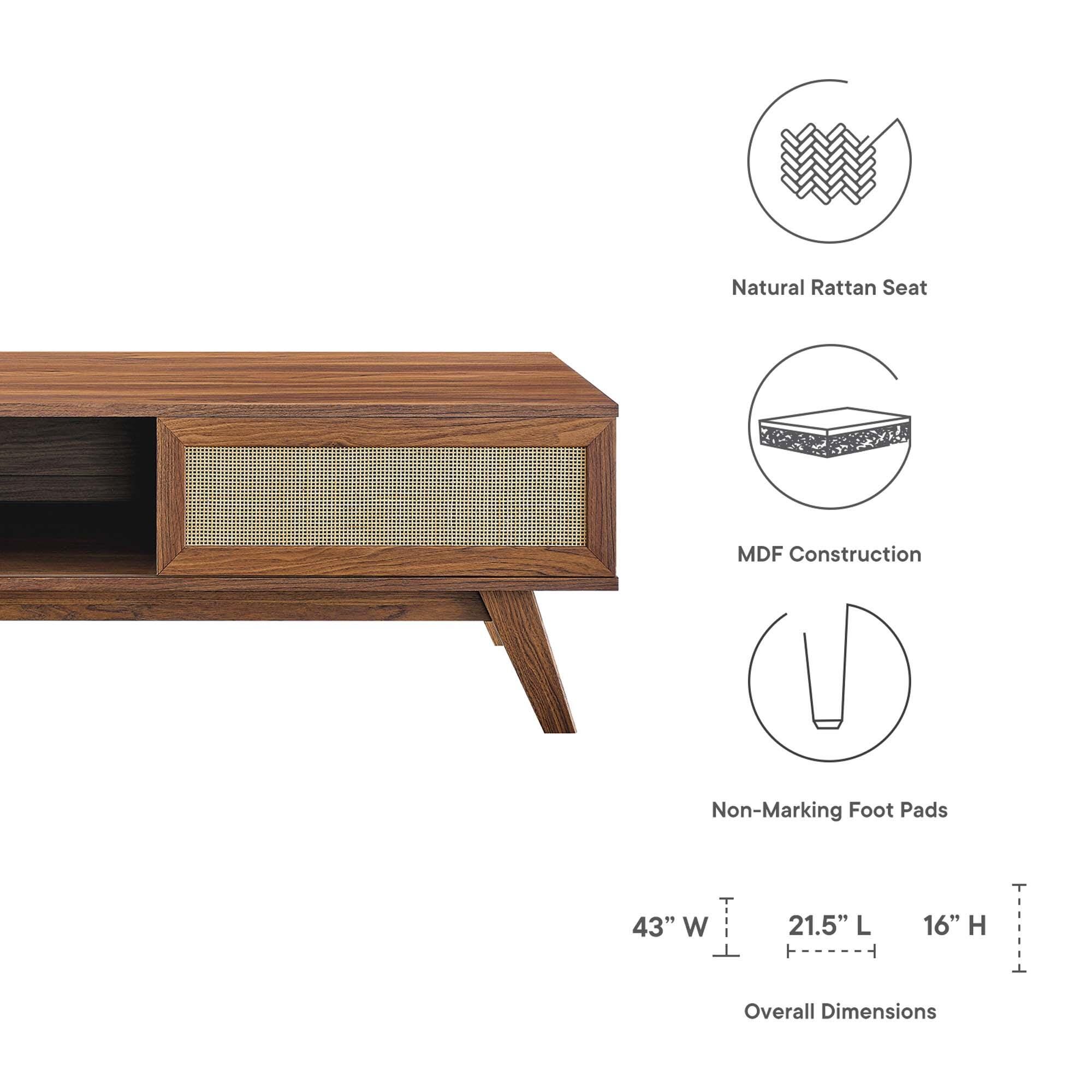 Modway Soma Coffee Table, Walnut, large