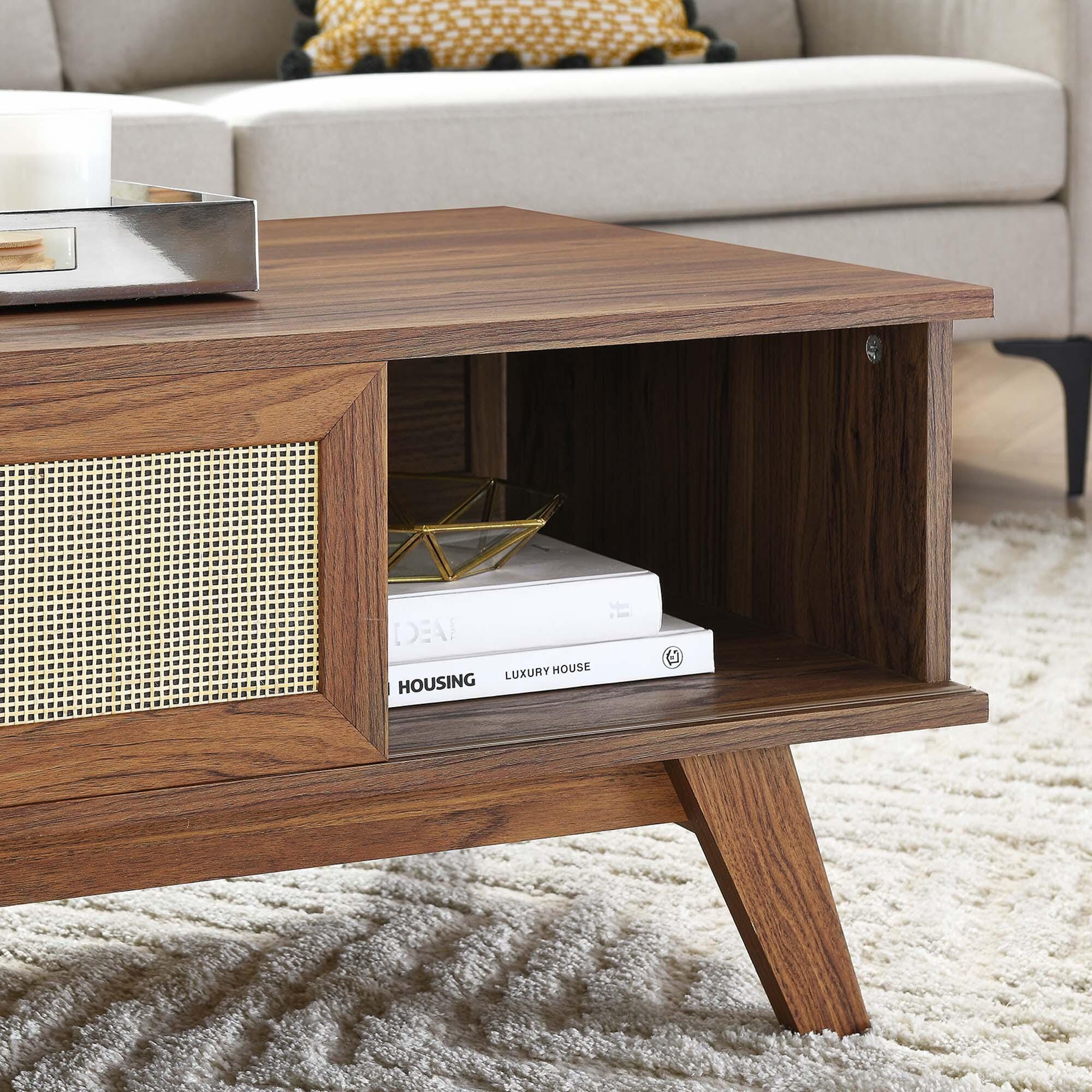 Modway Soma Coffee Table, Walnut, large