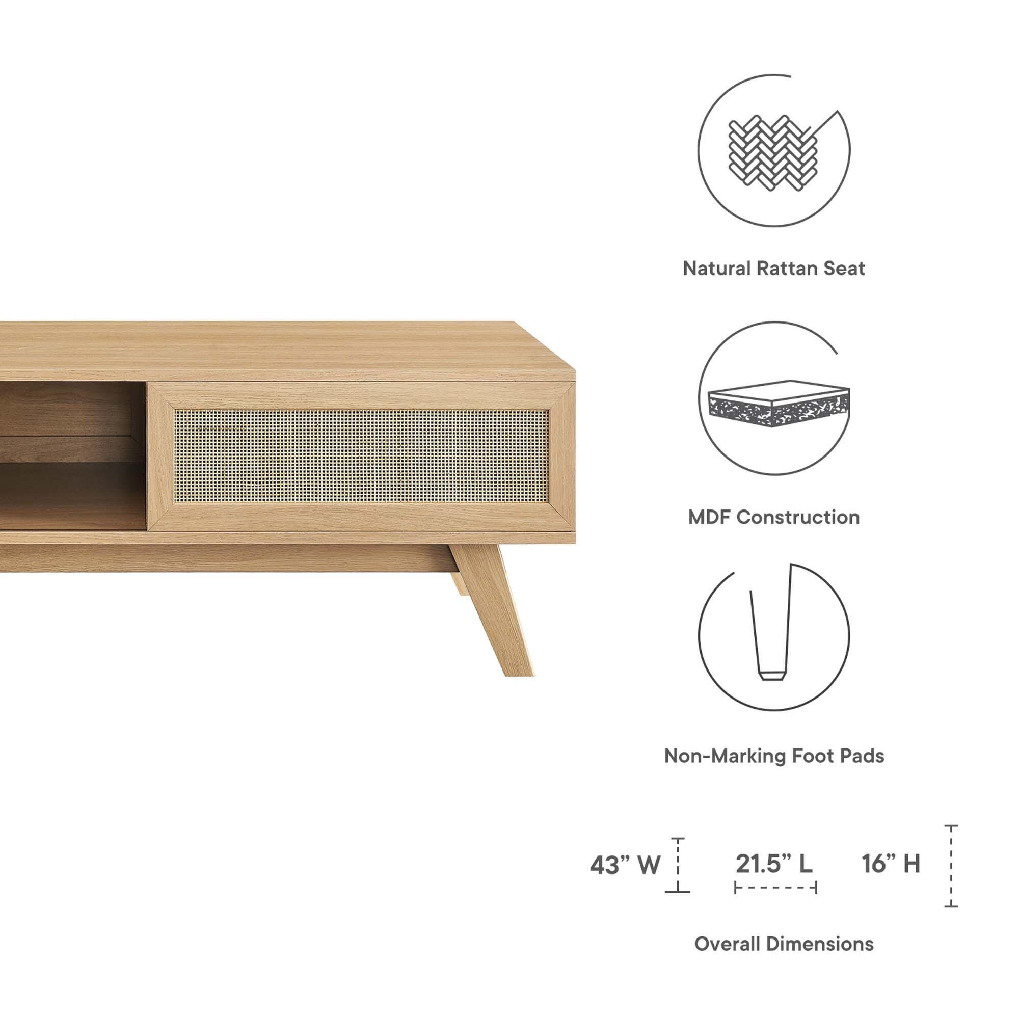 Modway Soma Coffee Table, Oak, large