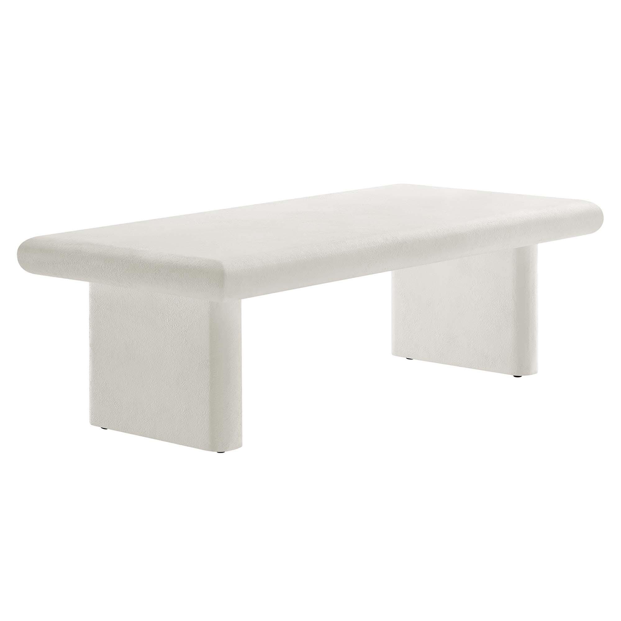 Modway Relic Textured Coffee Table, White, large