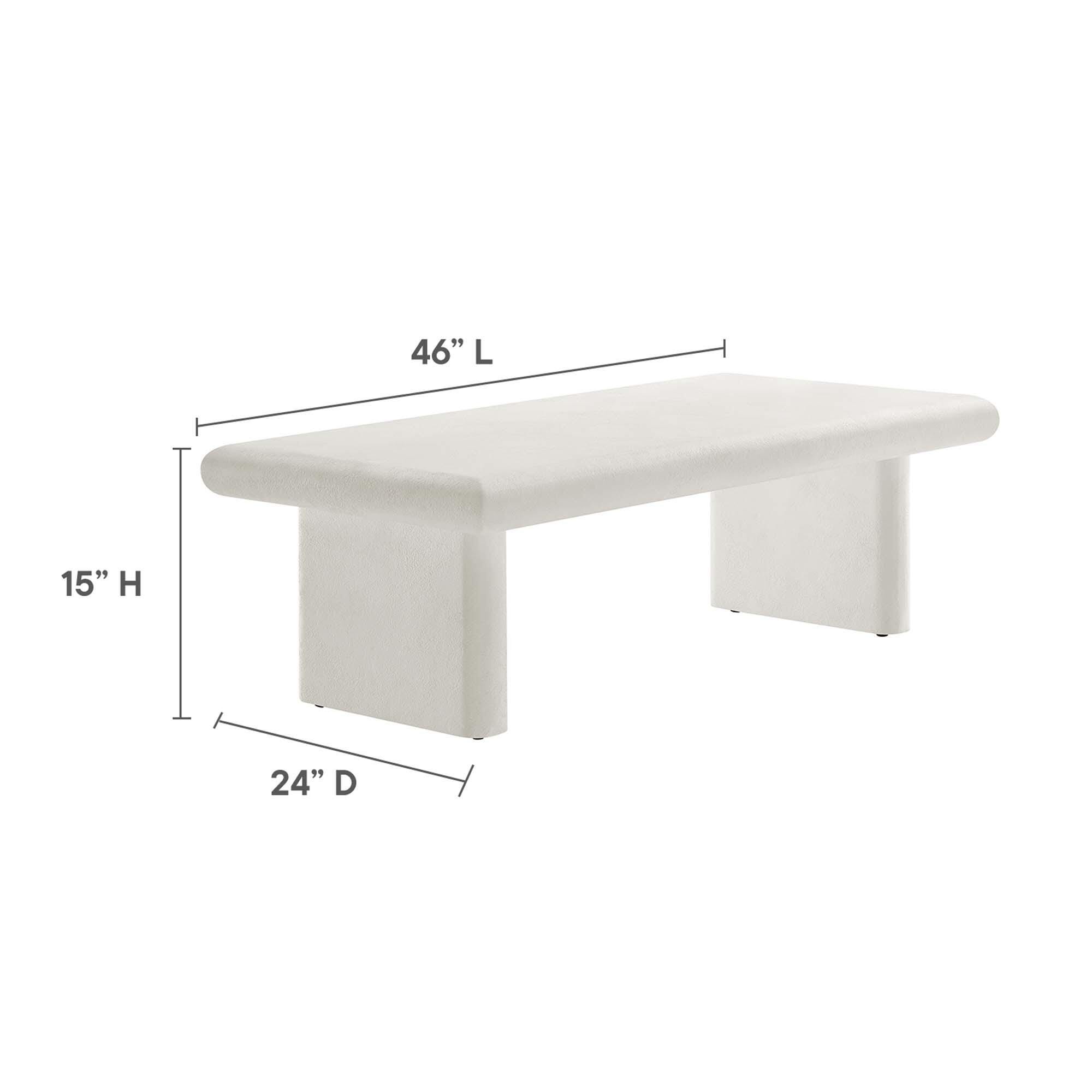 Modway Relic Textured Coffee Table, White, large