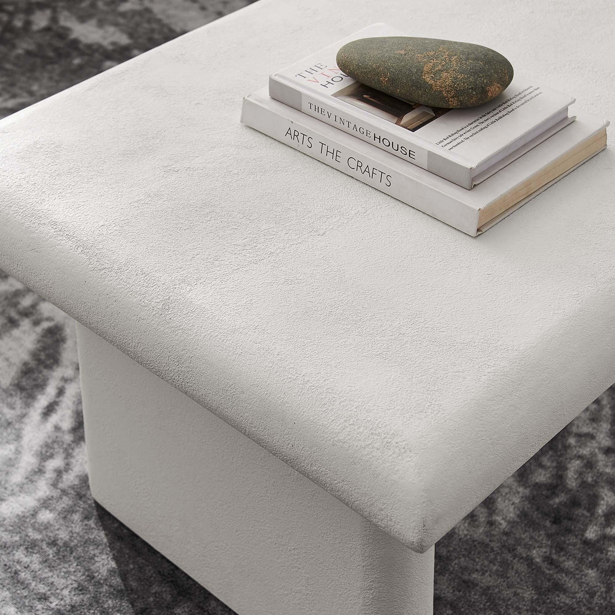 Modway Relic Textured Coffee Table, White, large