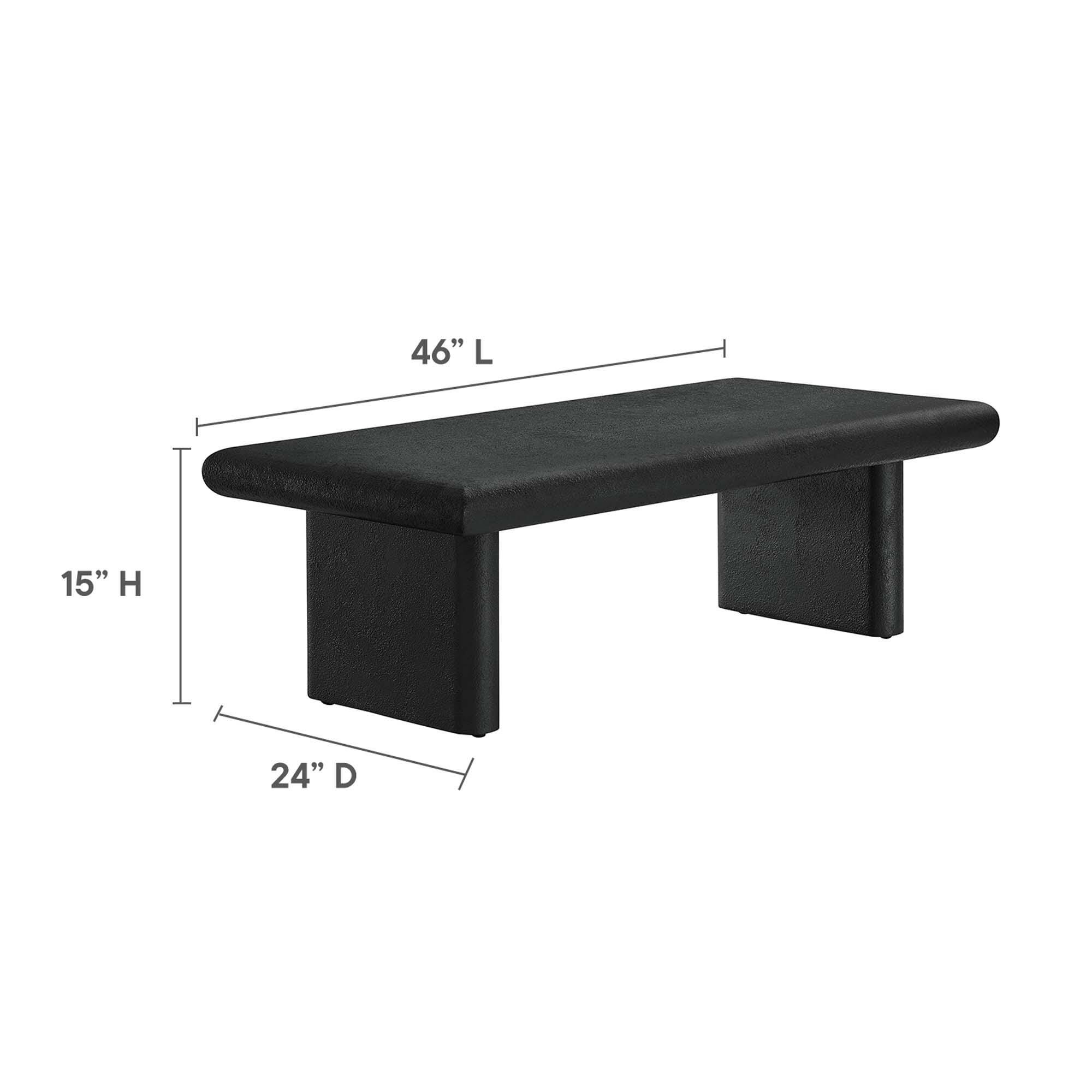 Modway Relic Textured Coffee Table, Black, large