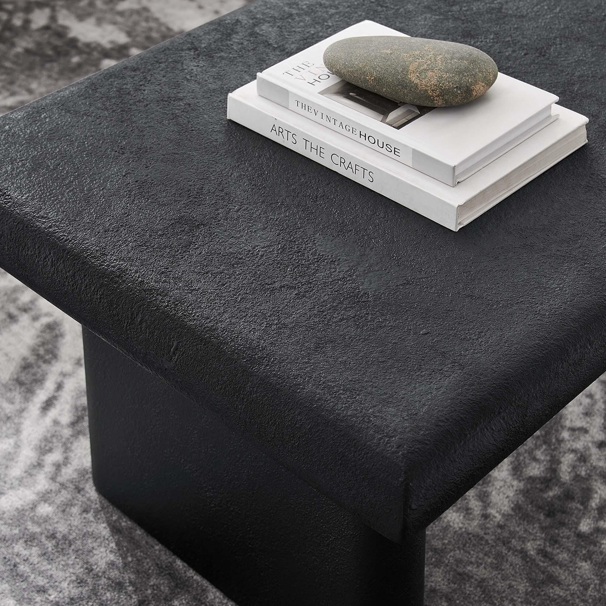 Modway Relic Textured Coffee Table, Black, large