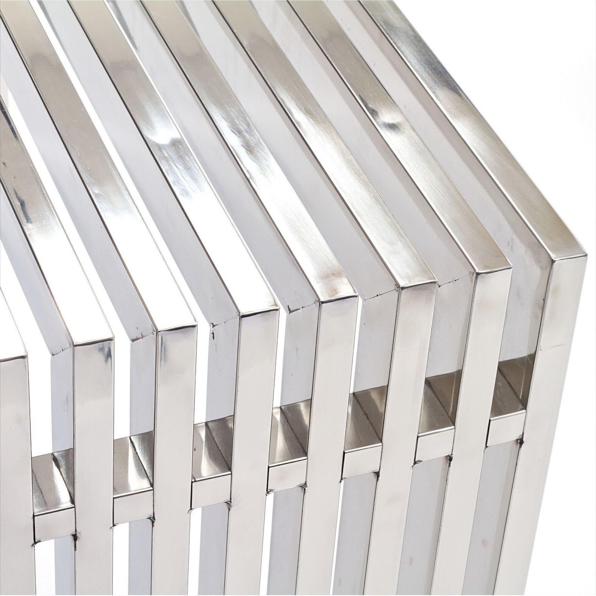 Modway Gridiron Console Table, Silver, large