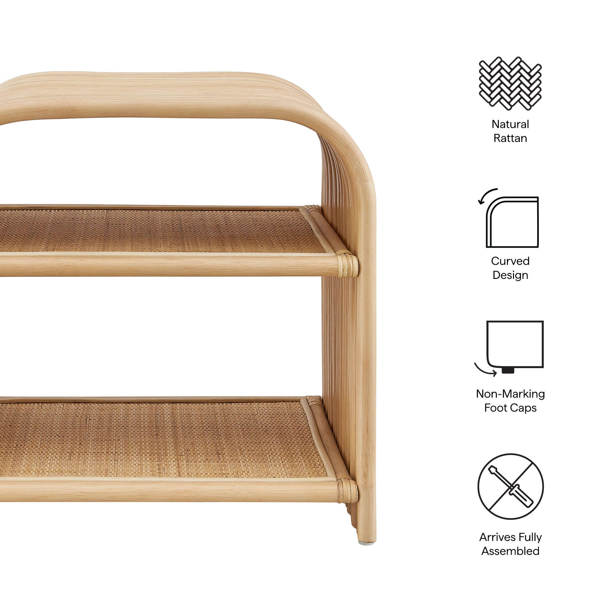 Modway Eve End Table, Natural, large