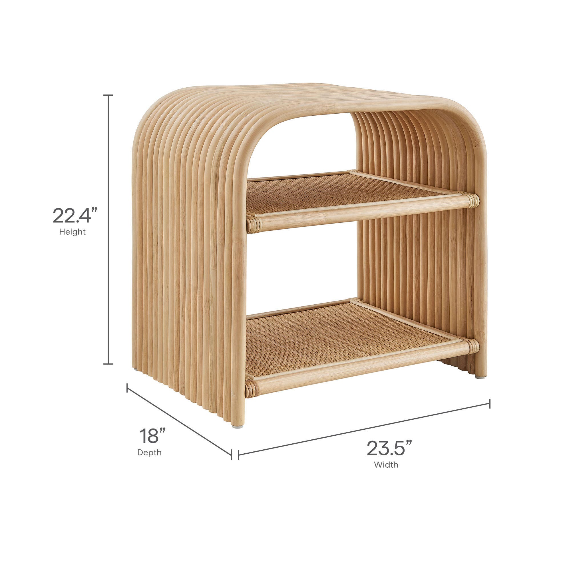 Modway Eve End Table, Natural, large