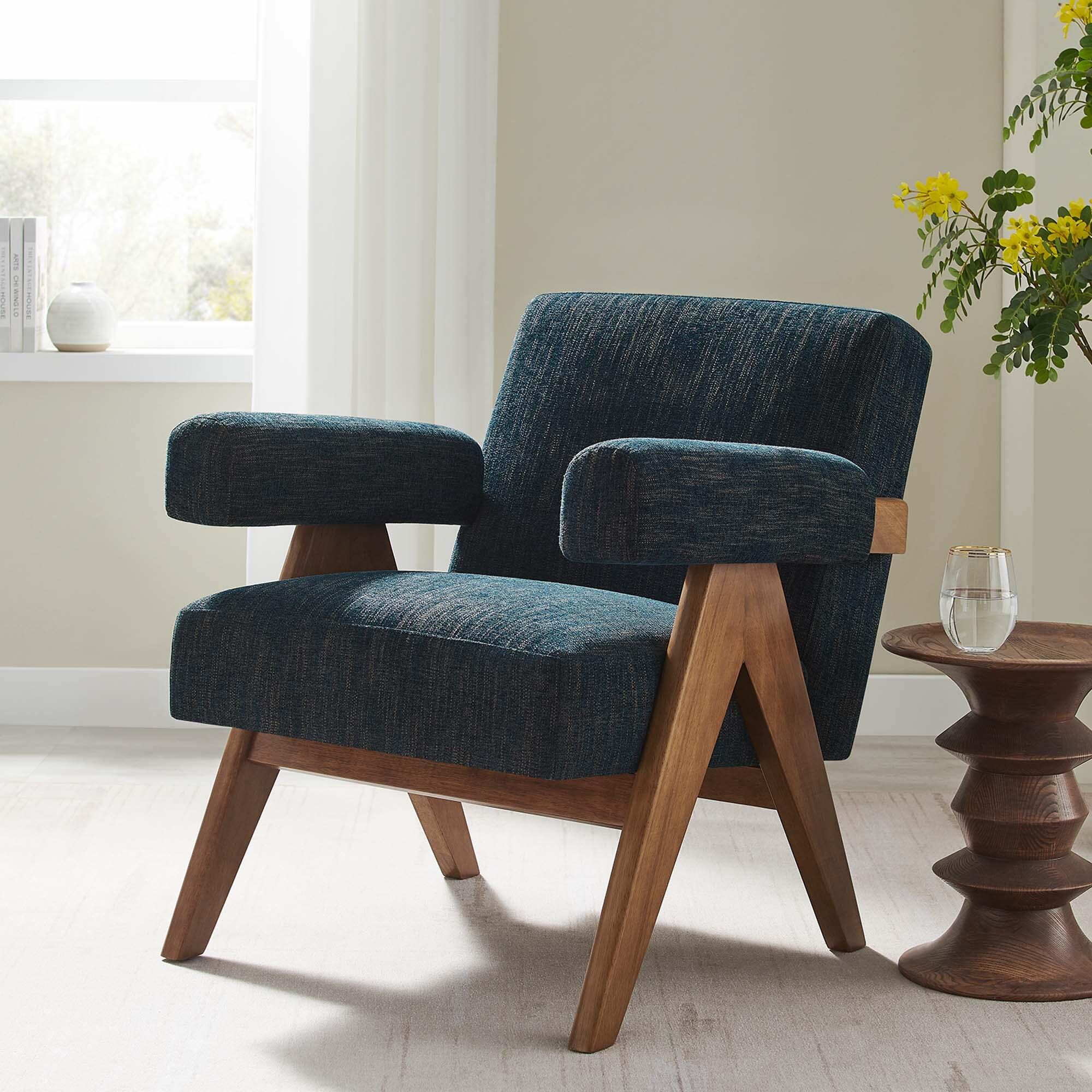 Modway Lyra Solid Accent Chair, Azure, rollover