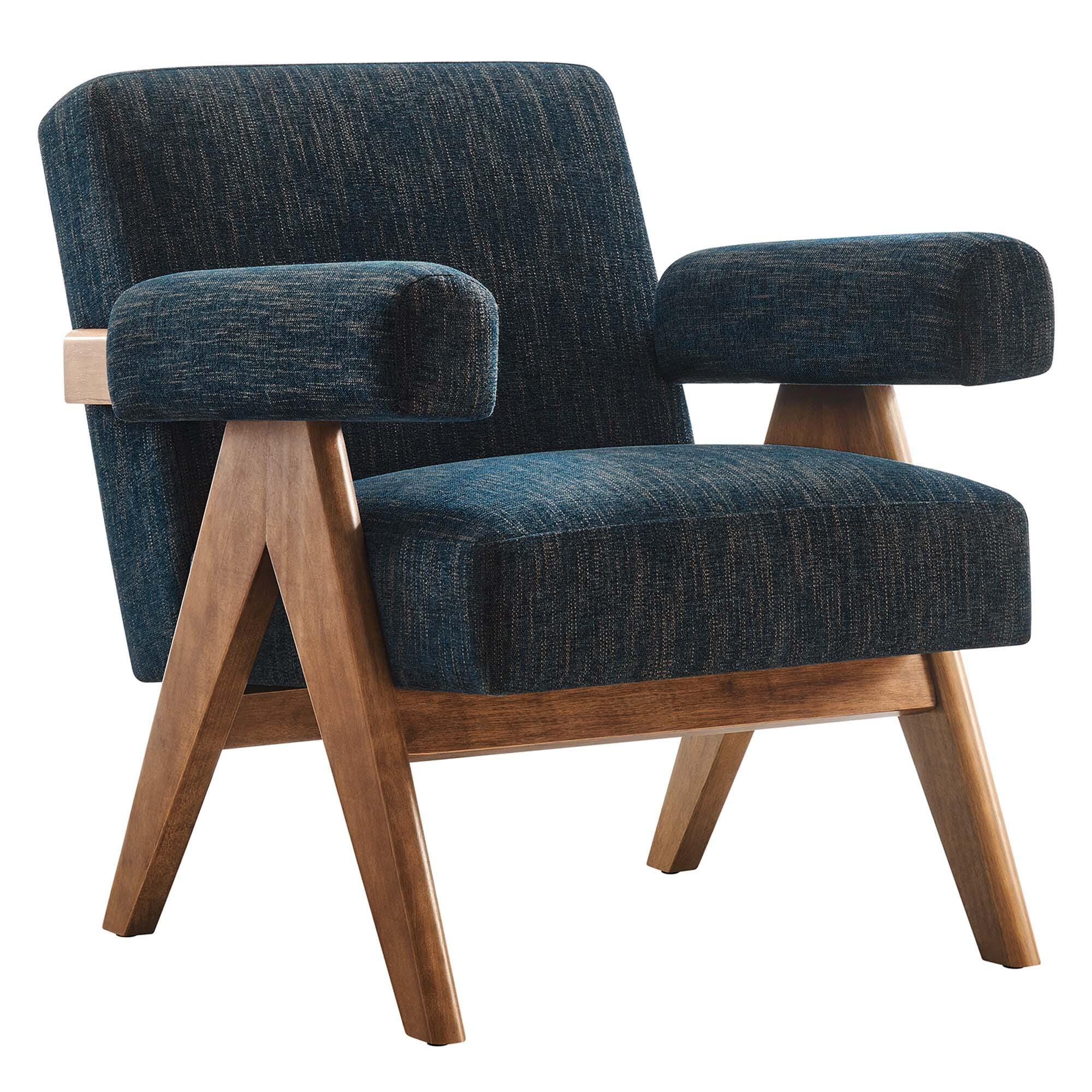 Modway Lyra Solid Accent Chair, Azure, large