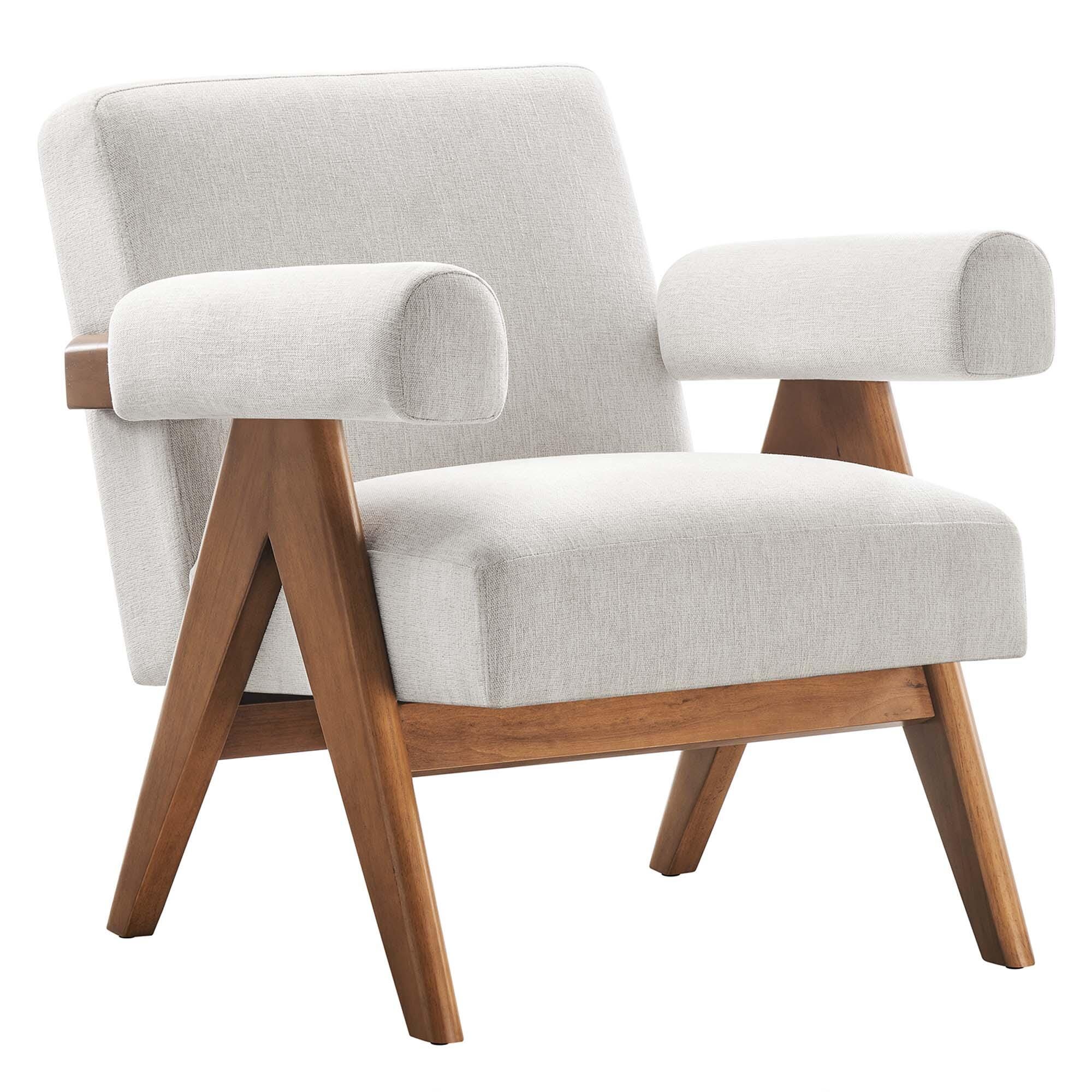 Modway Lyra Solid Accent Chair, Ivory/White, large