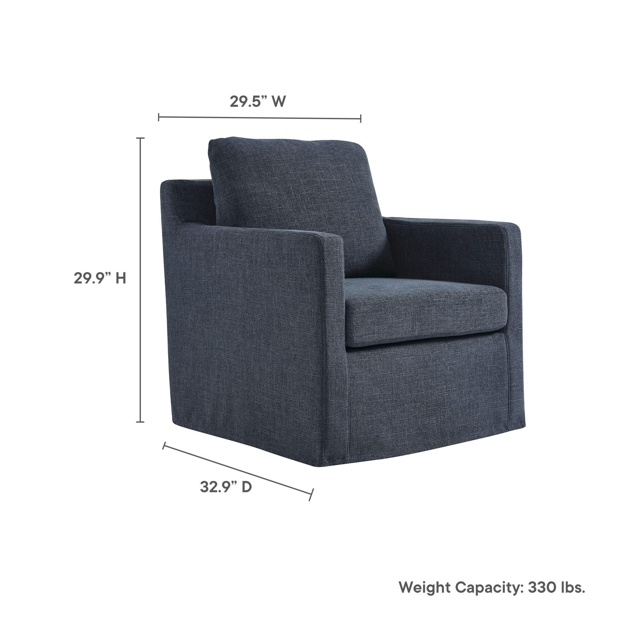 Modway Serene Swivel Accent Chair, Slate Blue, large