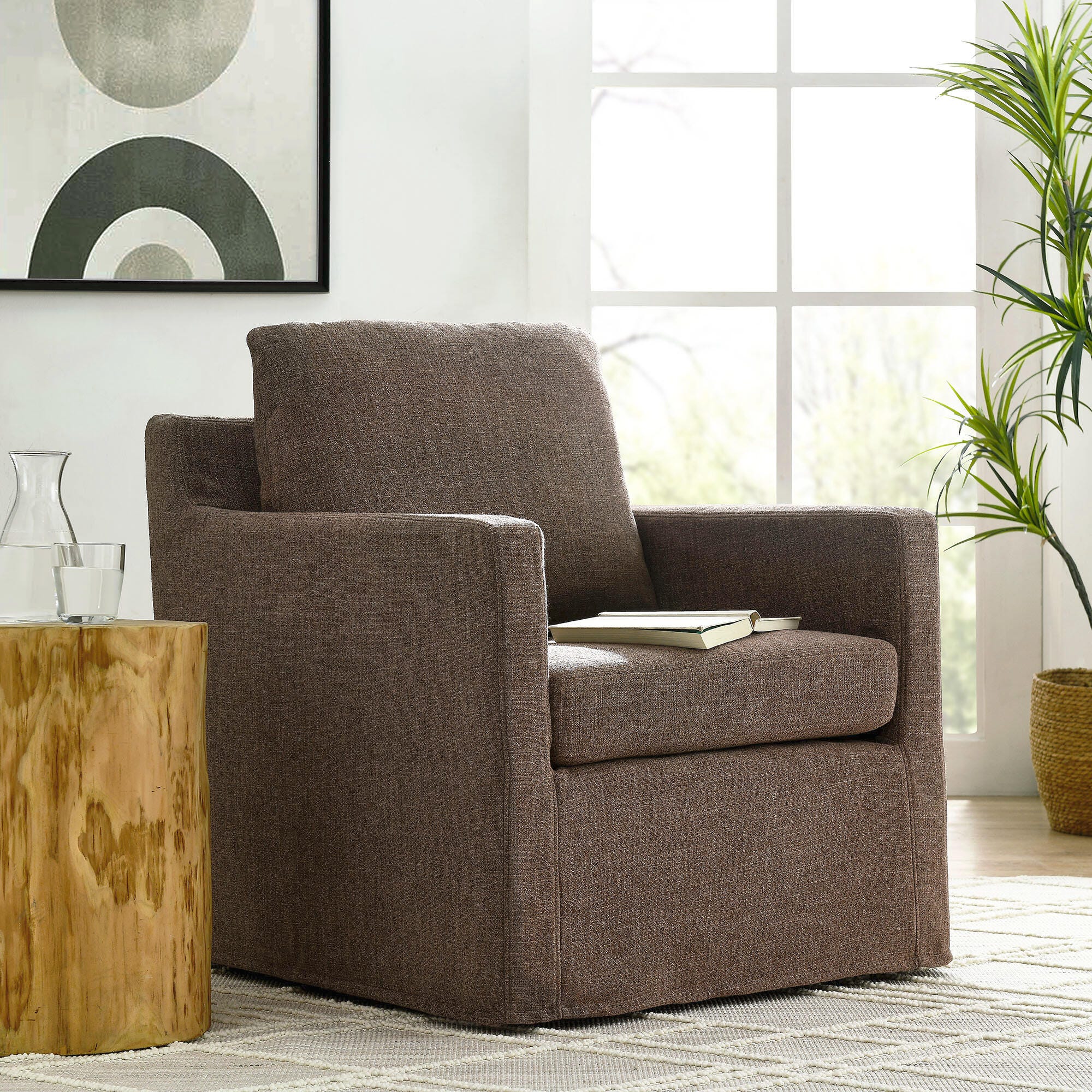 Modway Serene Swivel Accent Chair, Mocha, rollover