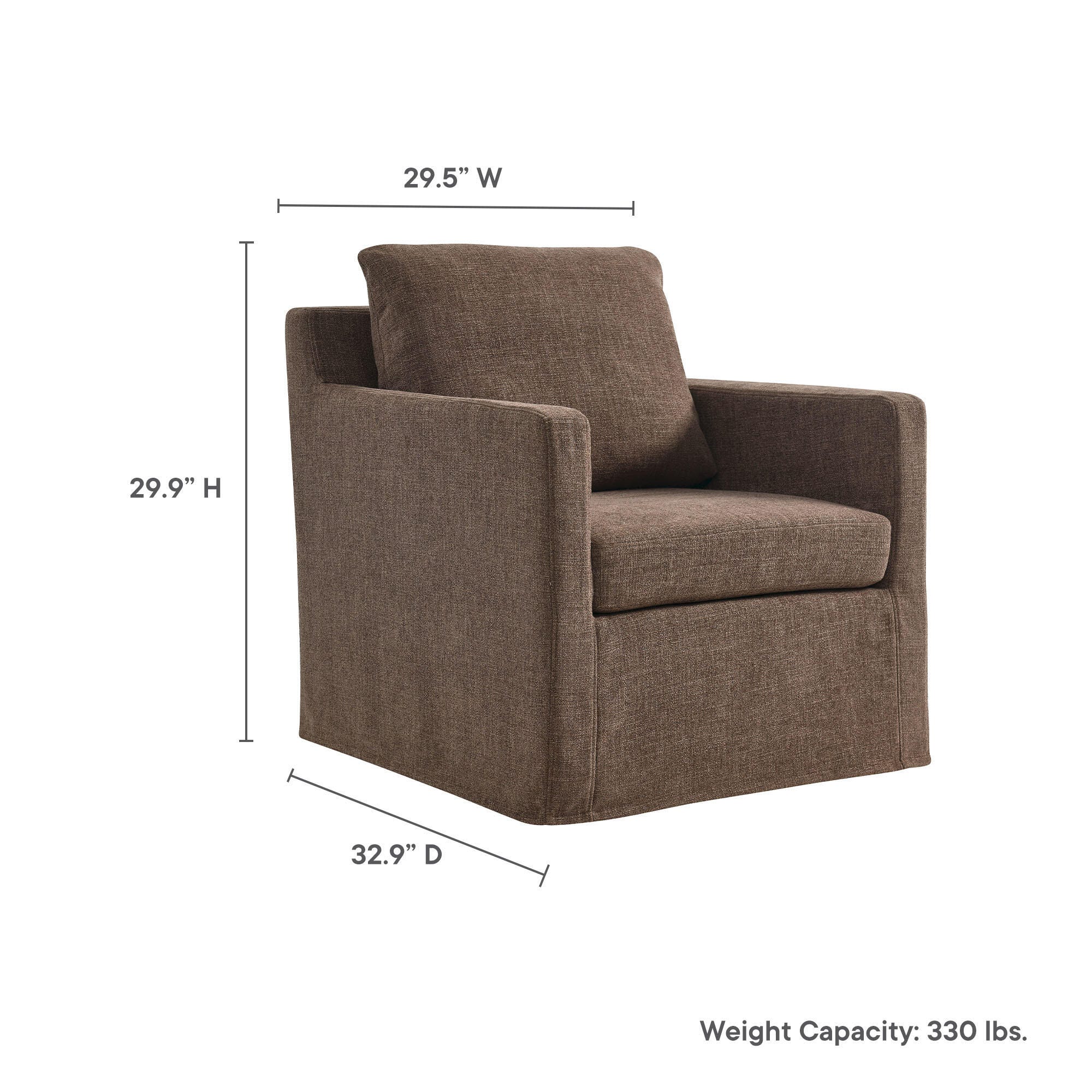 Modway Serene Swivel Accent Chair, Mocha, large