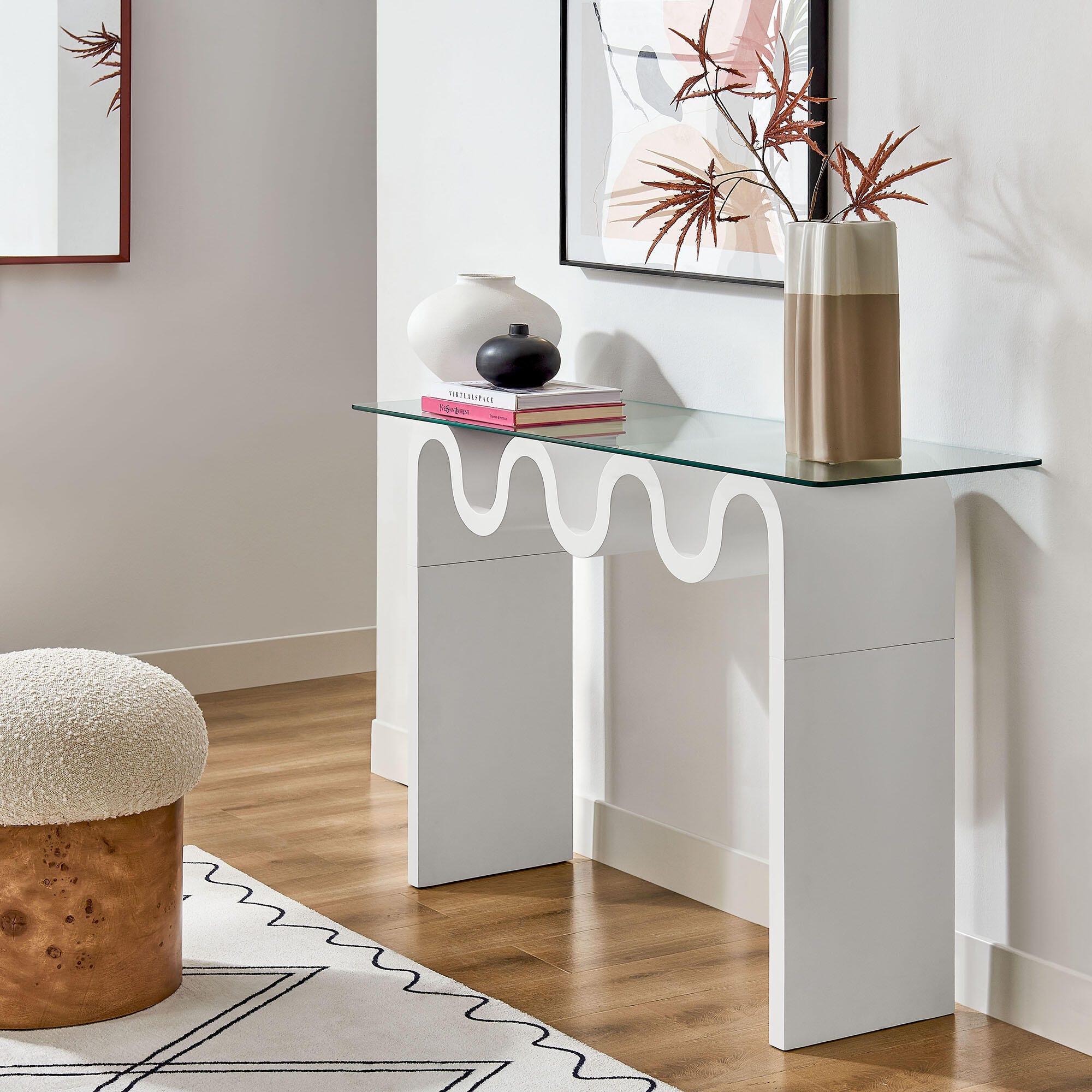 Modway Ondine Console Table, White, large