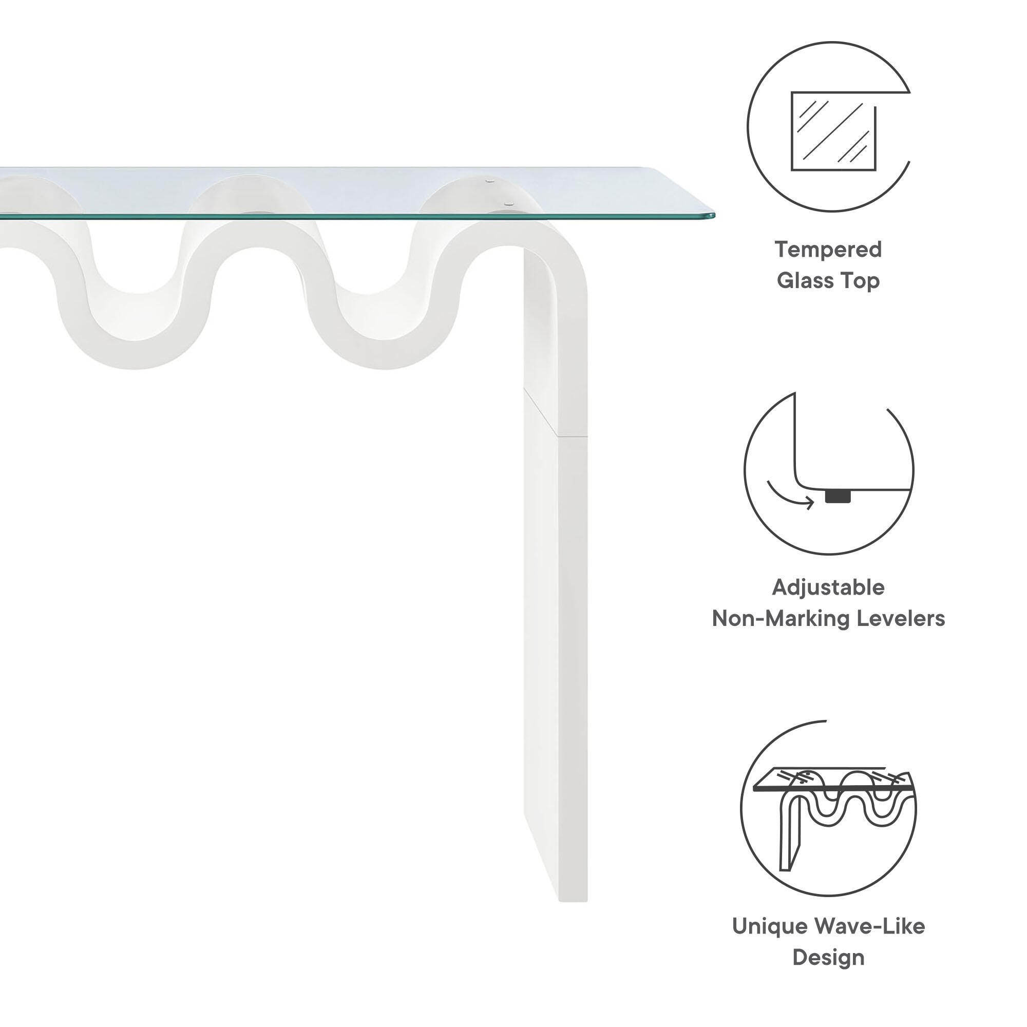 Modway Ondine Console Table, White, large