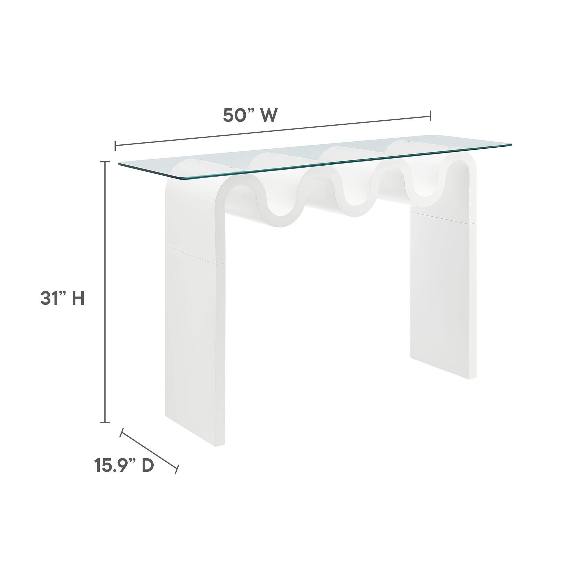 Modway Ondine Console Table, White, large