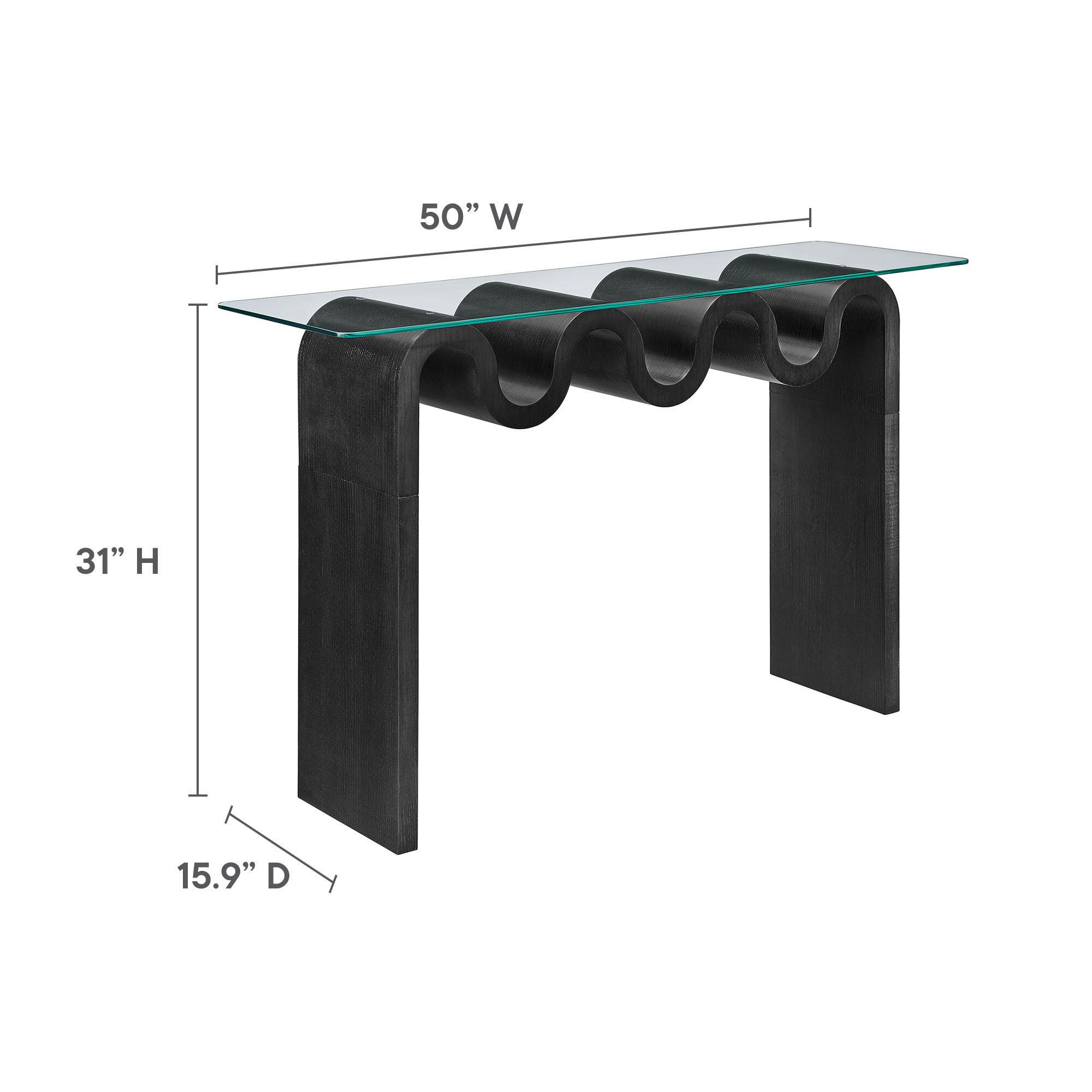 Modway Ondine Console Table, Black, large