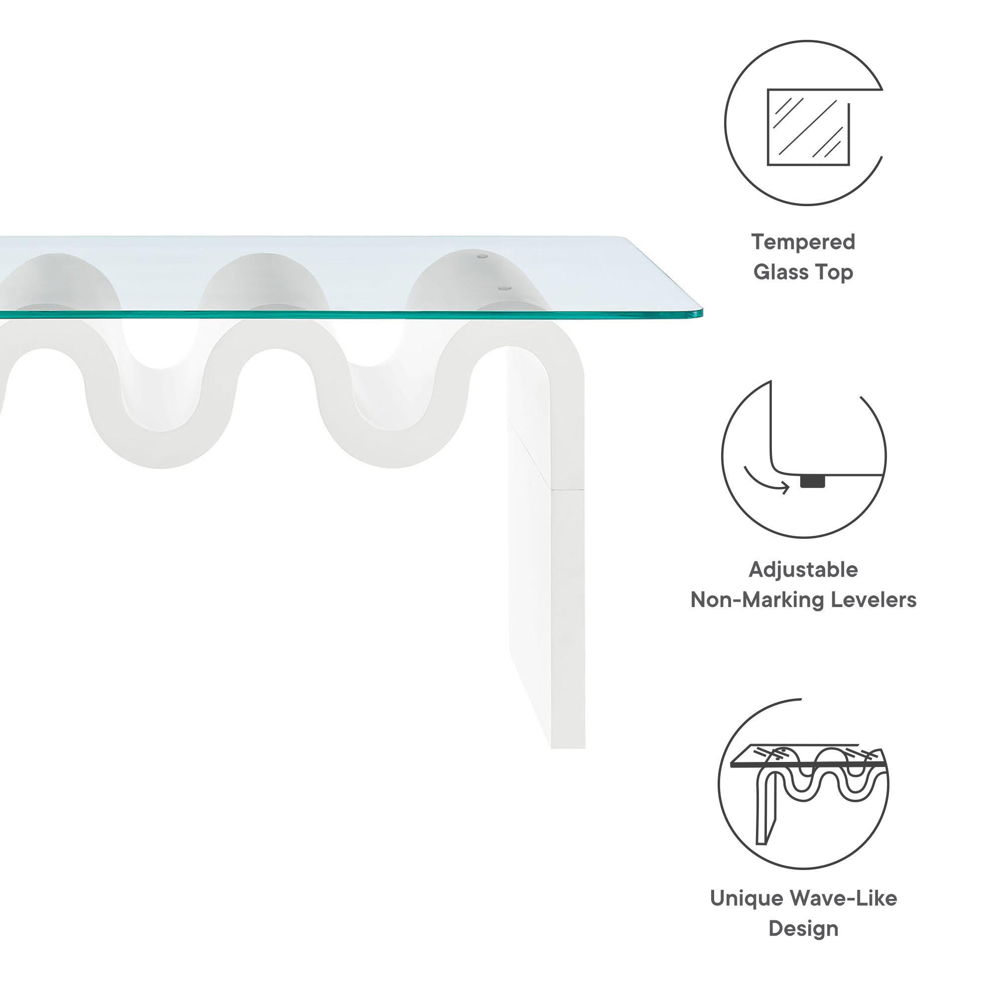 Modway Ondine Coffee Table, White, large