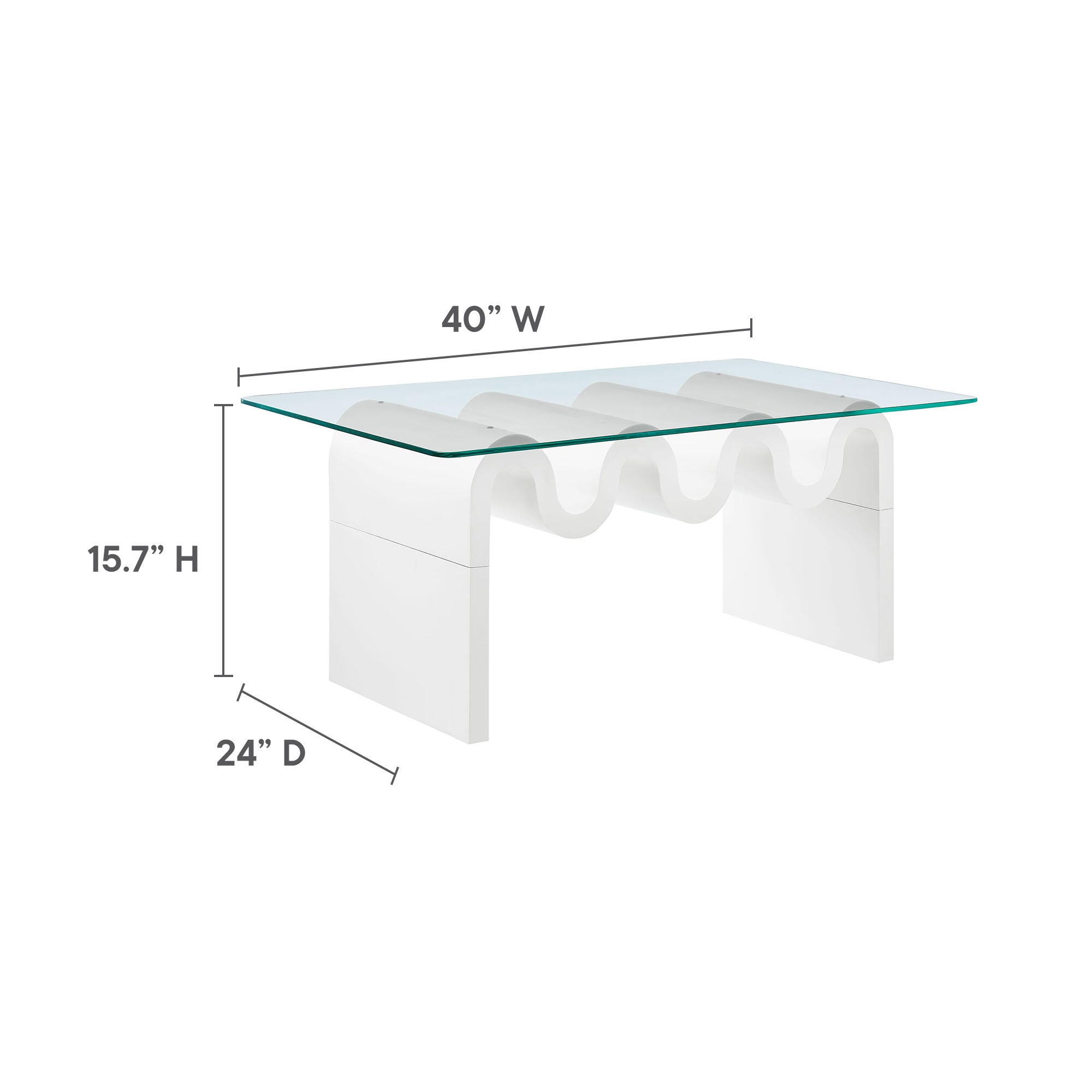 Modway Ondine Coffee Table, White, large