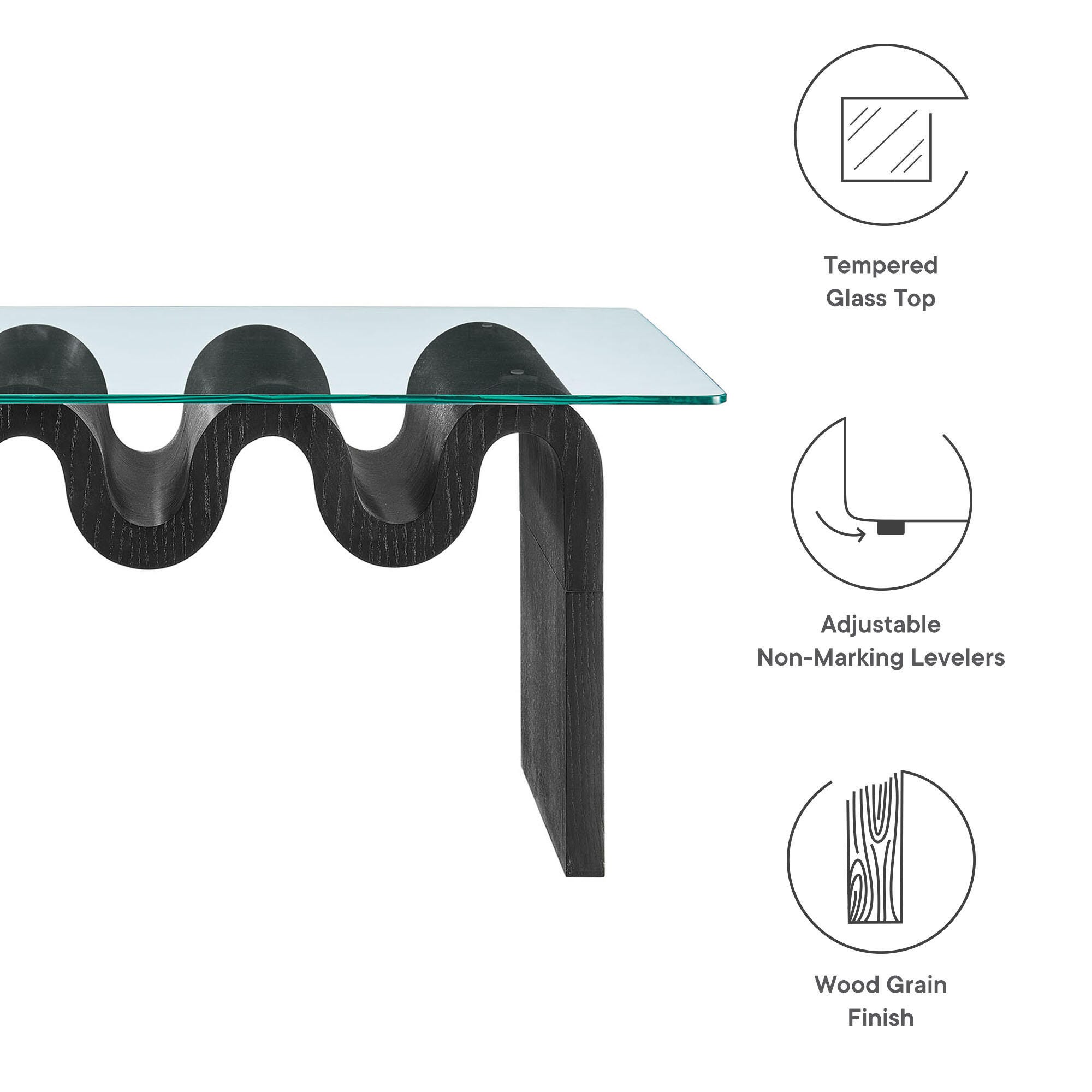 Modway Ondine Coffee Table, Black, large