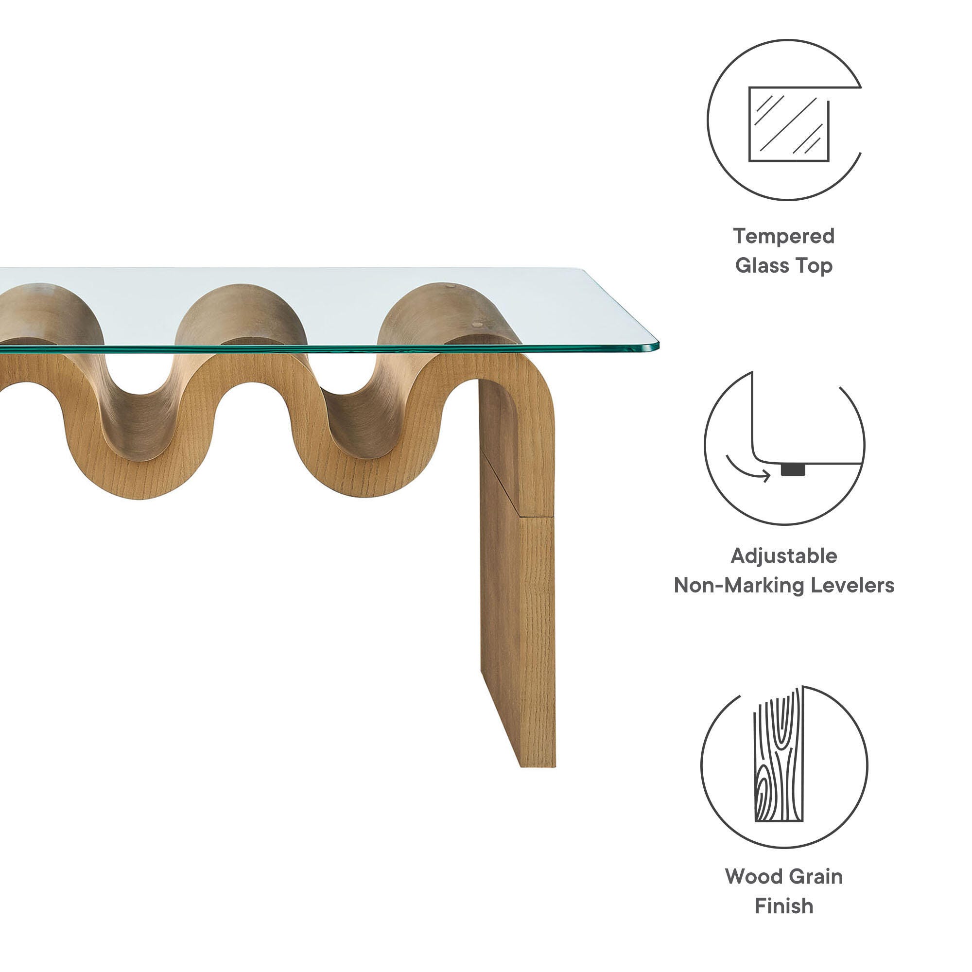 Modway Ondine Coffee Table, Natural, large