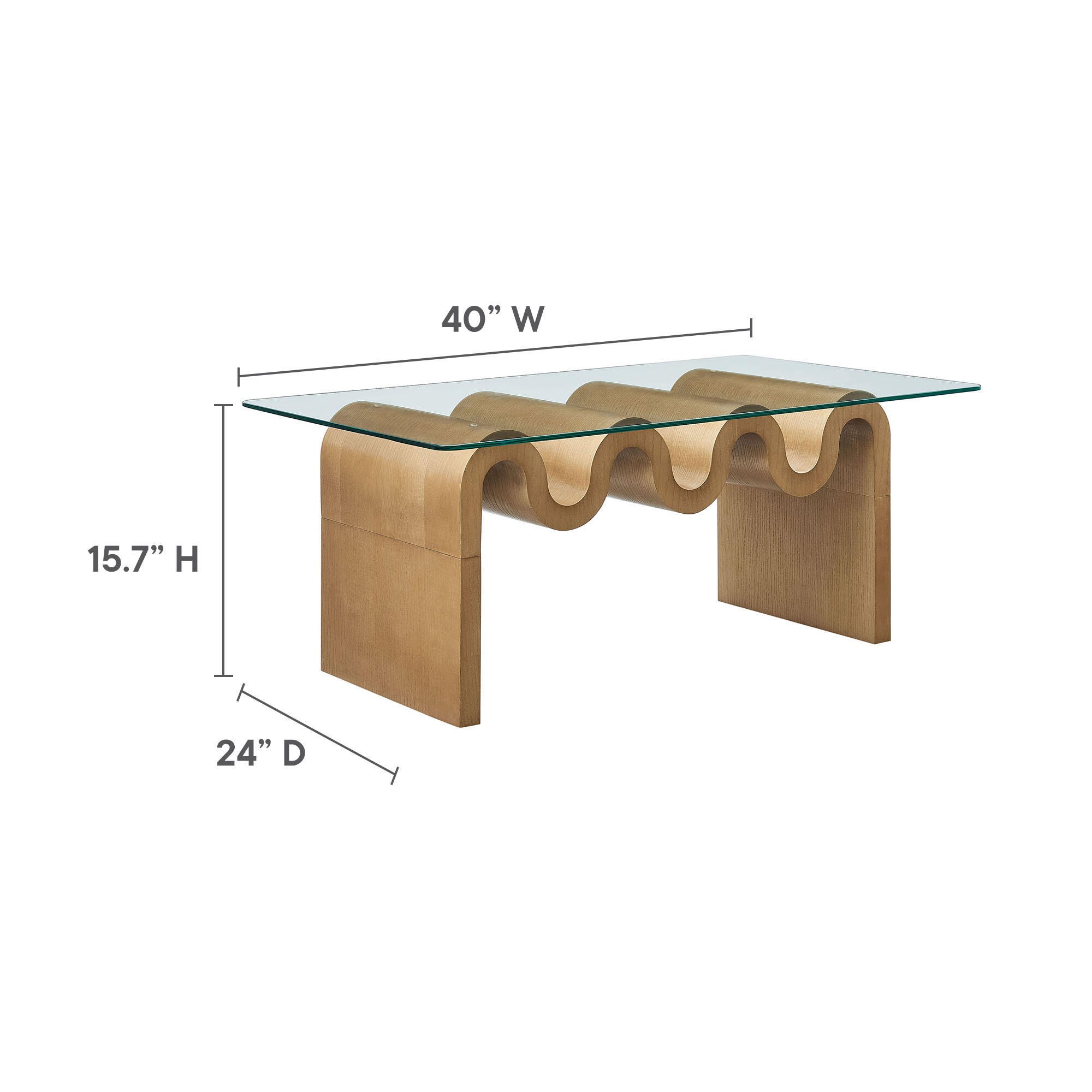 Modway Ondine Coffee Table, Natural, large