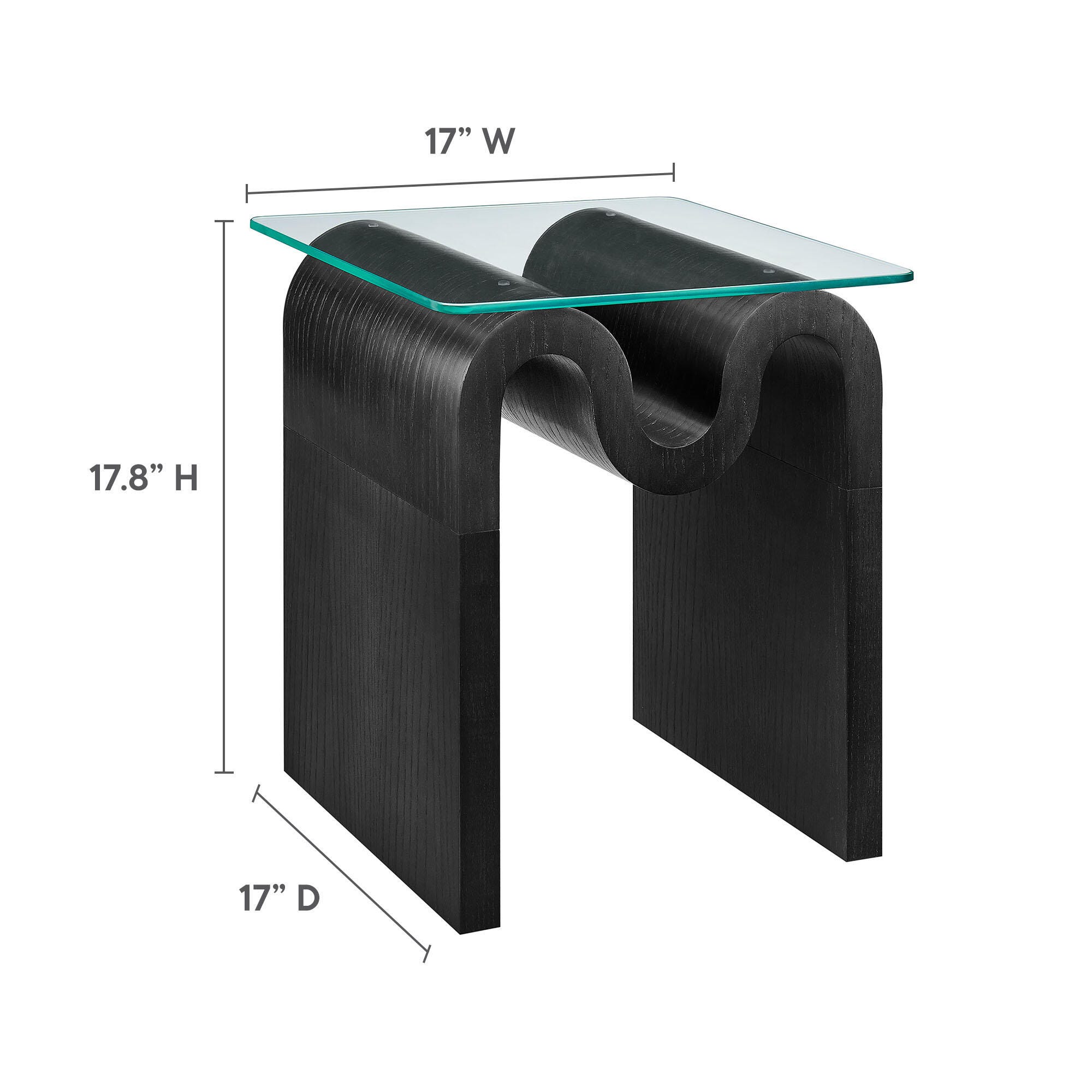Modway Ondine End Table, Black, large