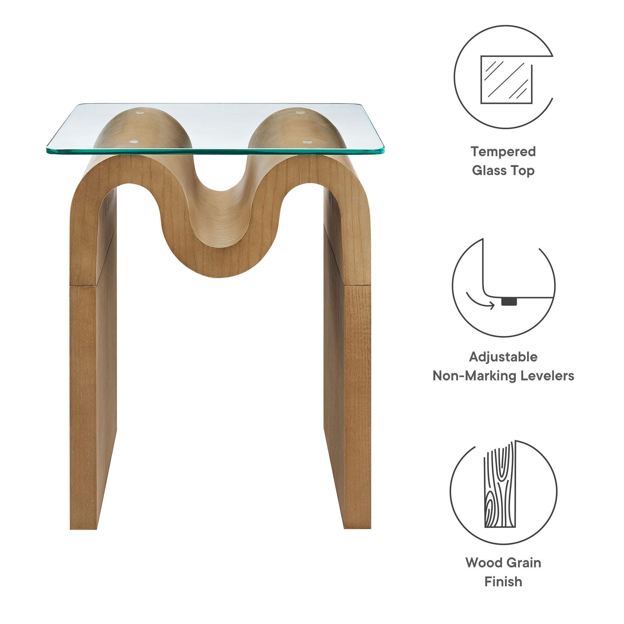 Modway Ondine End Table, Natural, large
