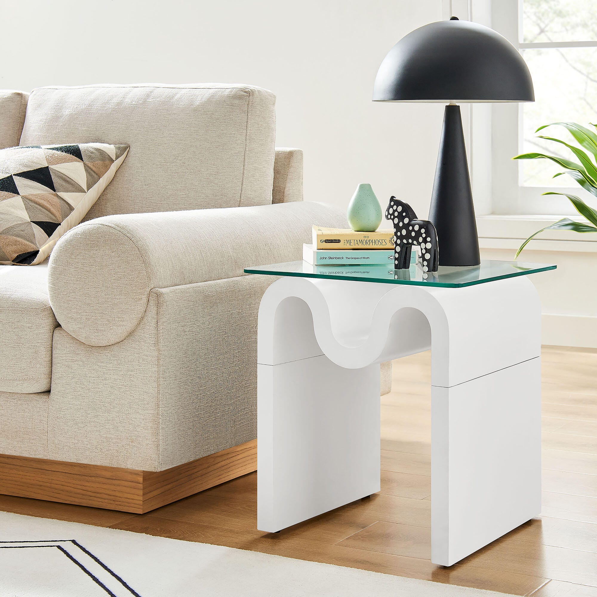 Modway Ondine End Table, White, rollover
