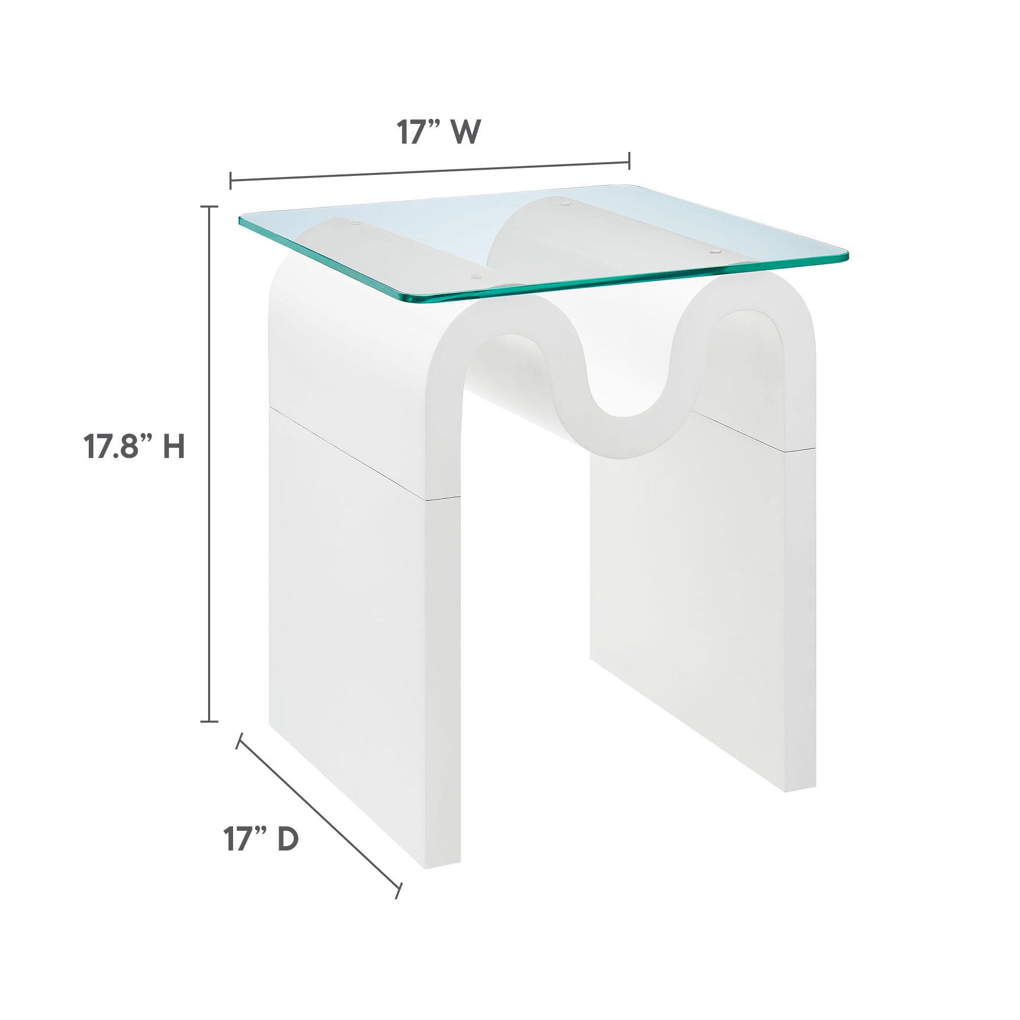 Modway Ondine End Table, White, large