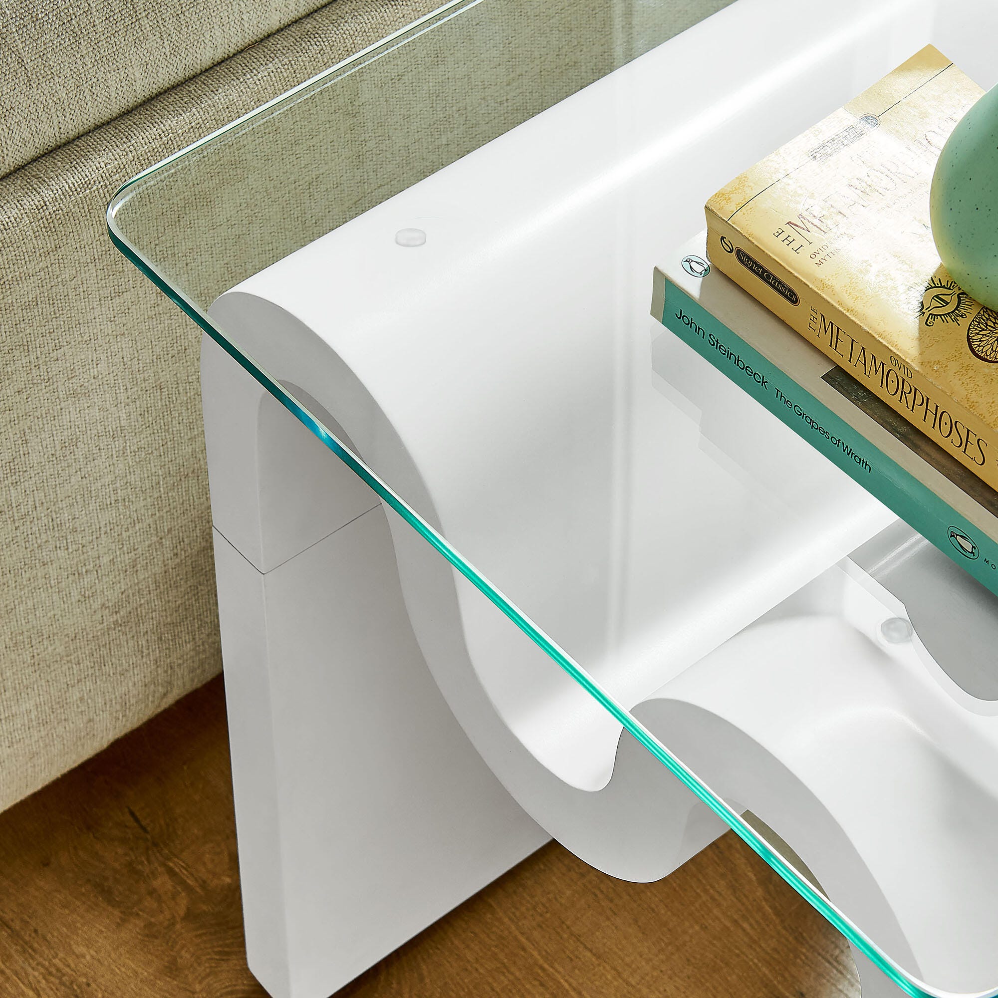 Modway Ondine End Table, White, large