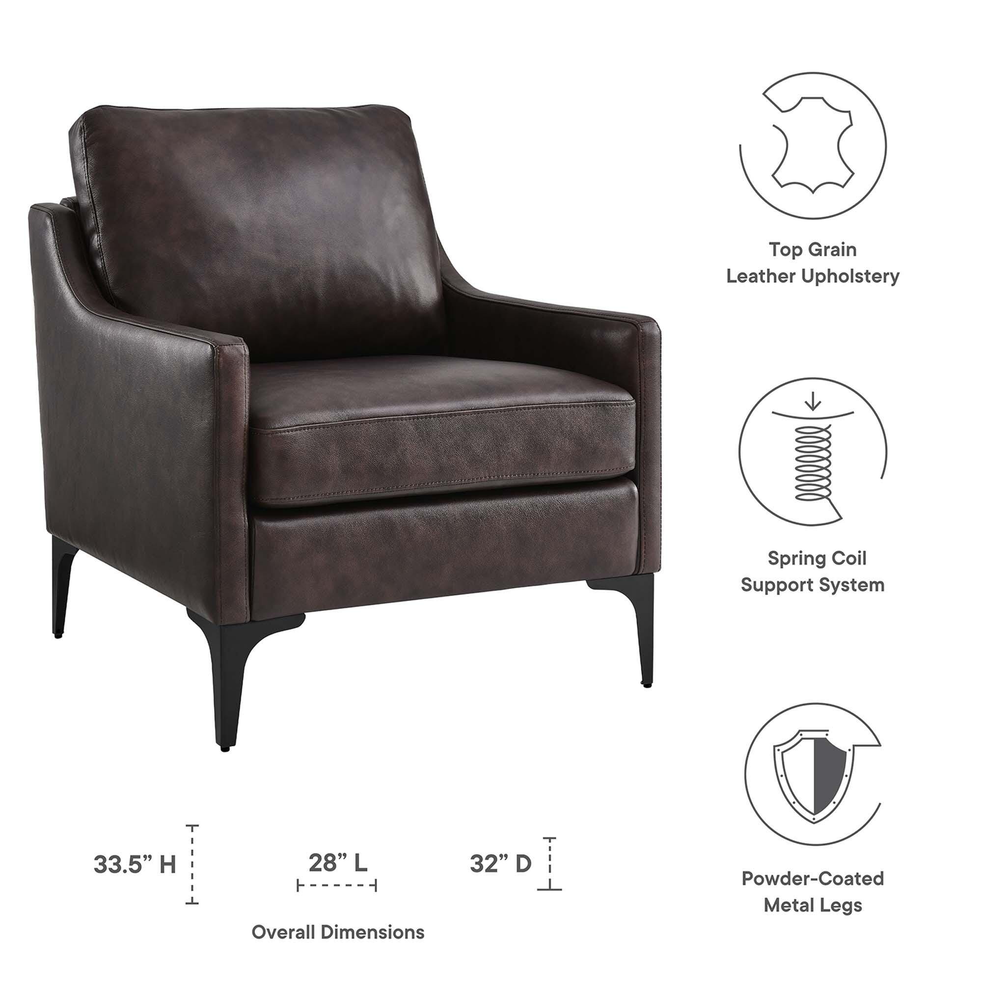 Modway Corland Accent Chair, Brown, large