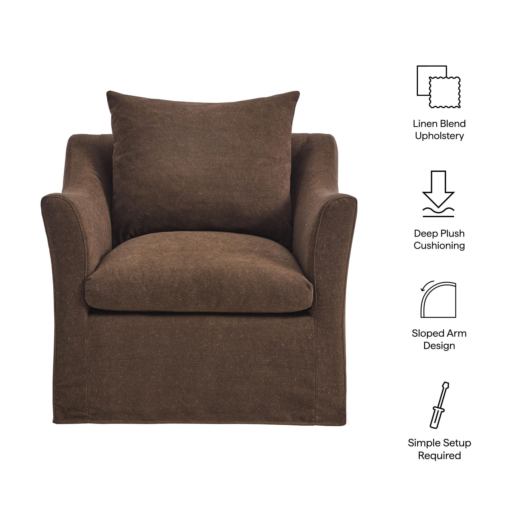 Modway Somerset Accent Chair, Cocoa, large