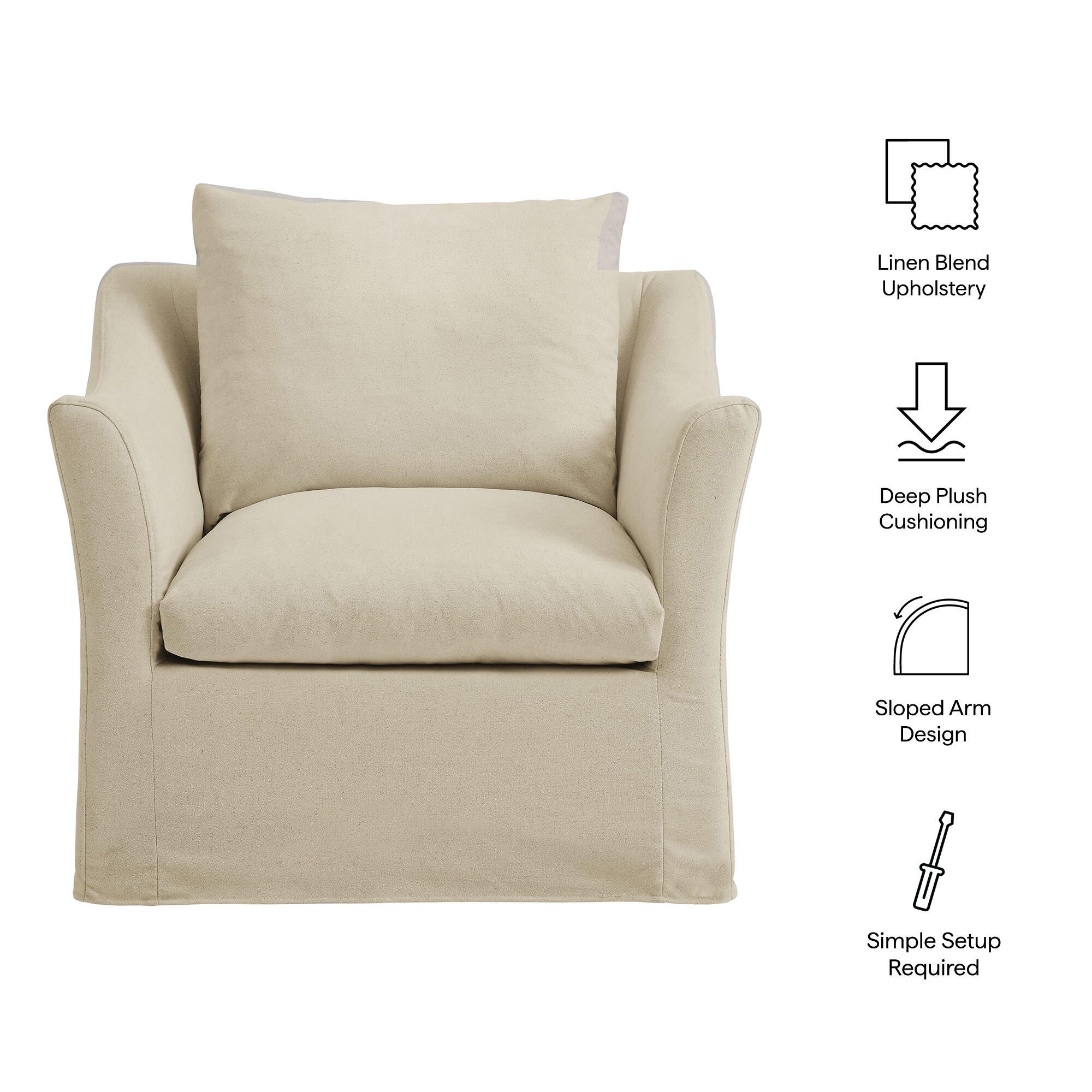 Modway Somerset Accent Chair, Beige, large