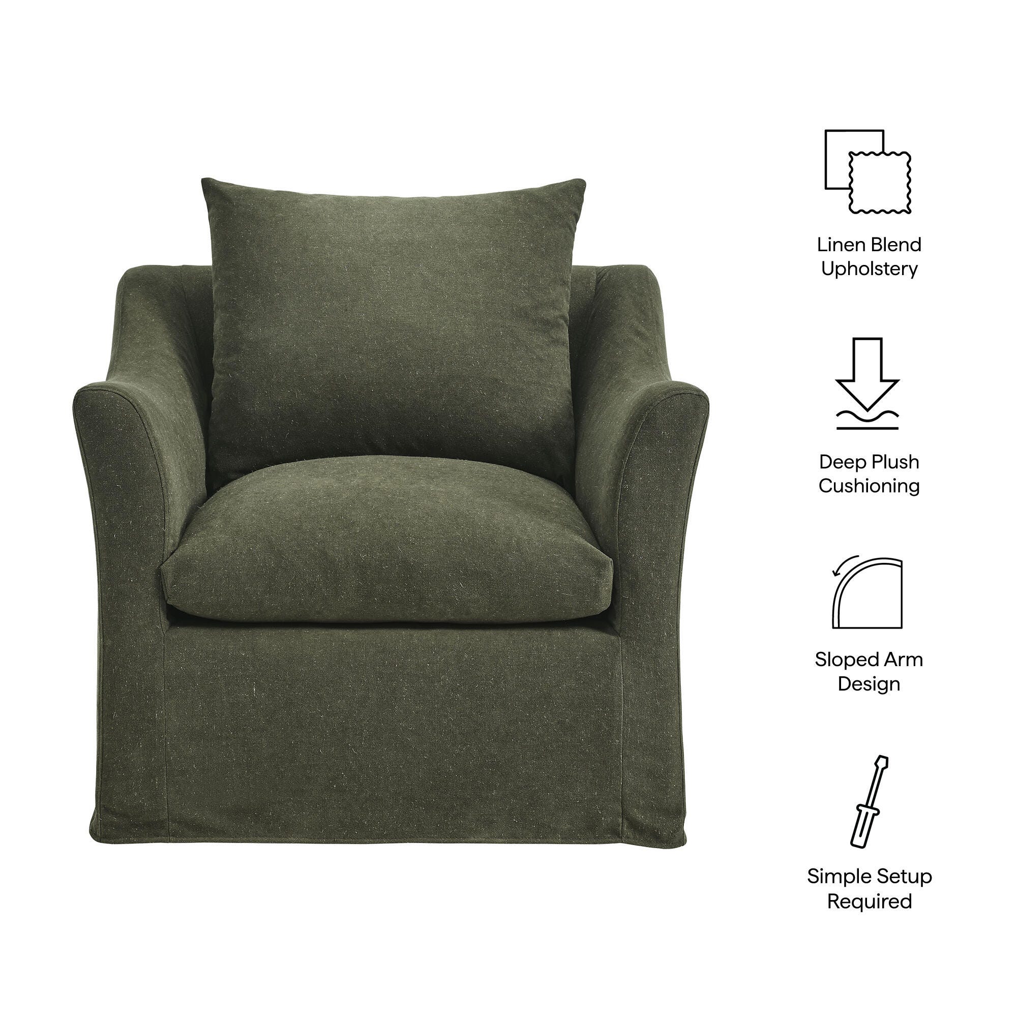 Modway Somerset Accent Chair, Sage, large
