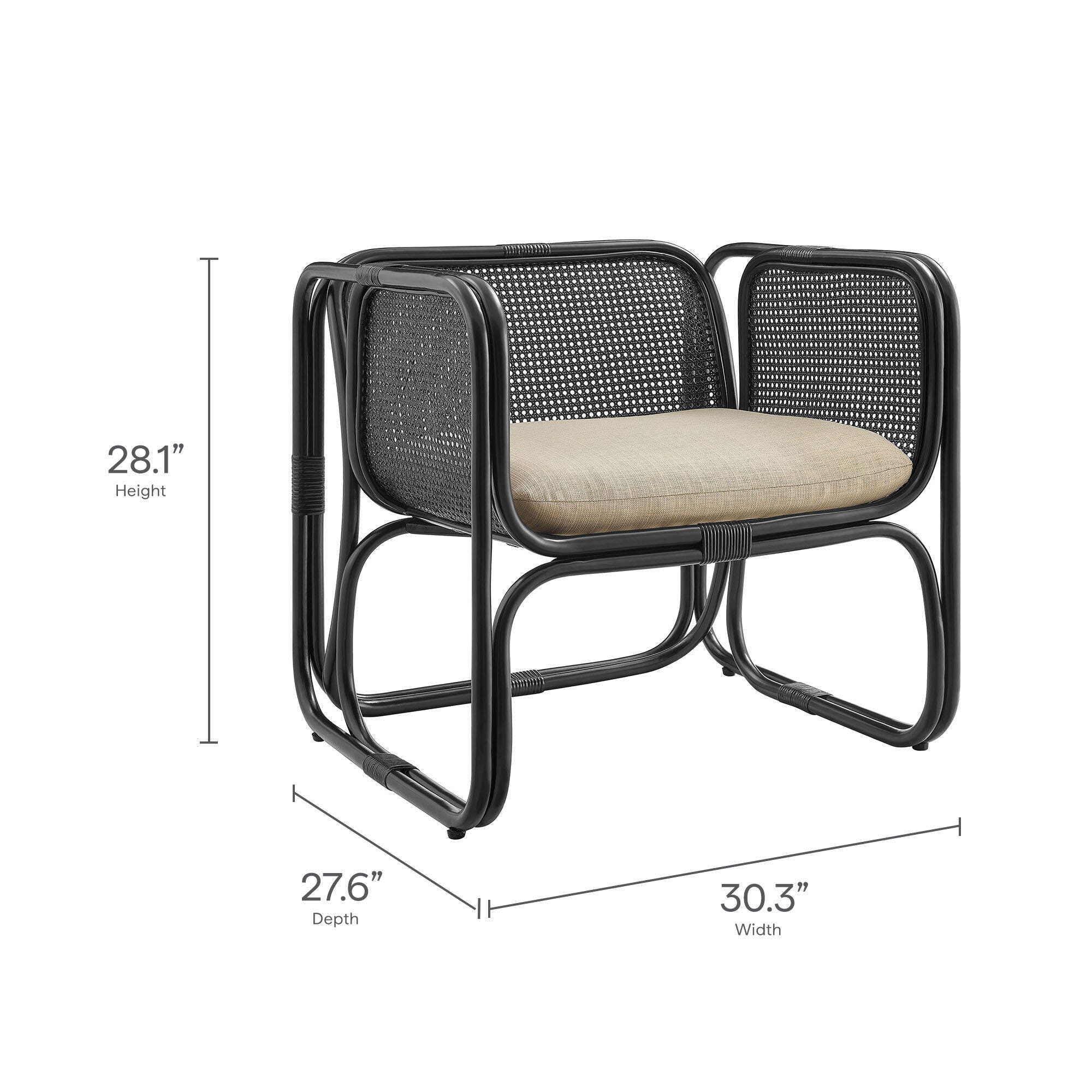 Modway Ellis Accent Chair, Black, large