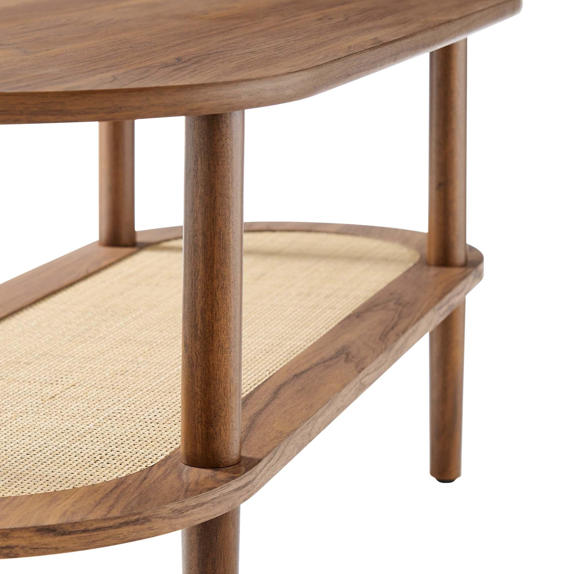 Modway Torus Oval Coffee Table, Walnut, large