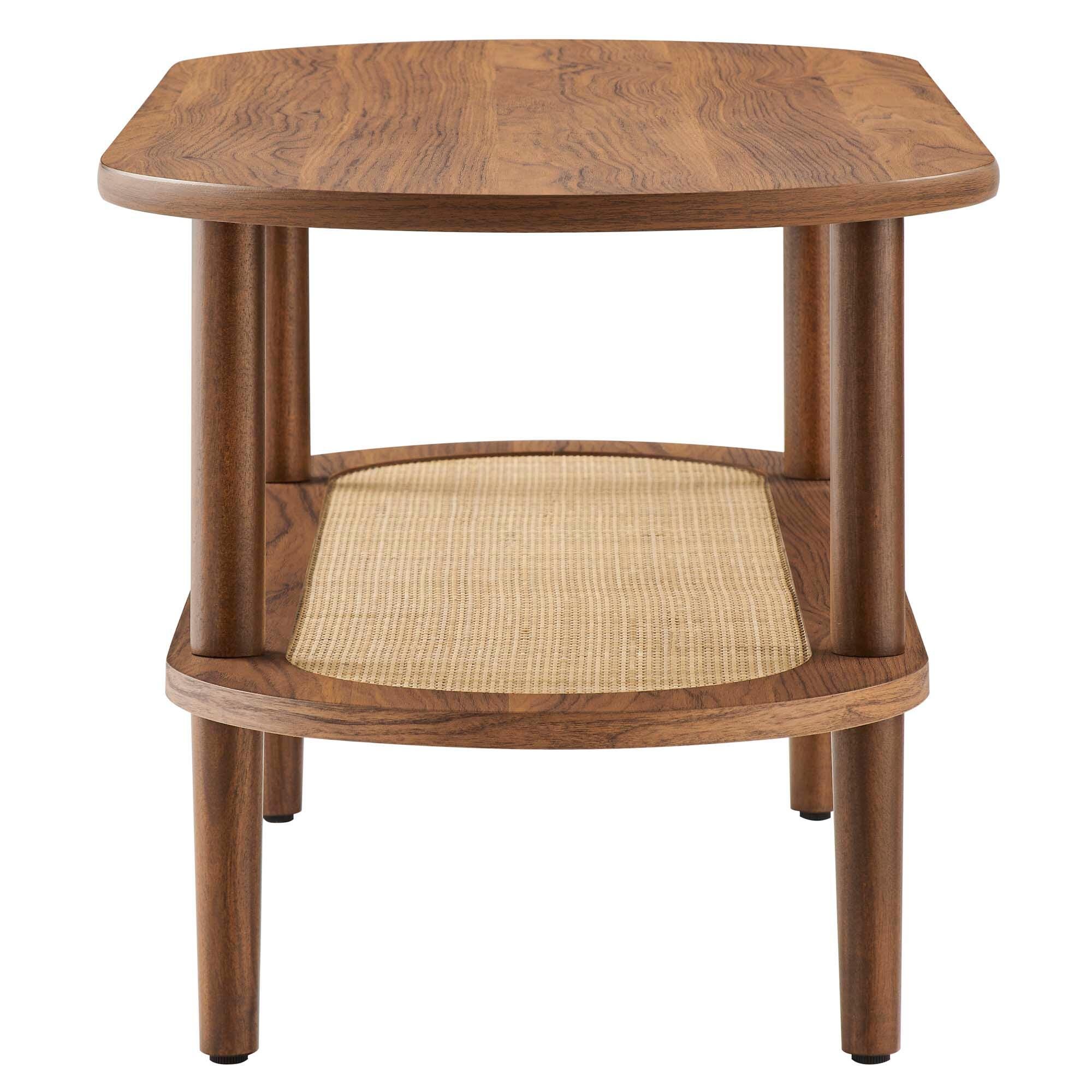 Modway Torus Oval Coffee Table, Walnut, large